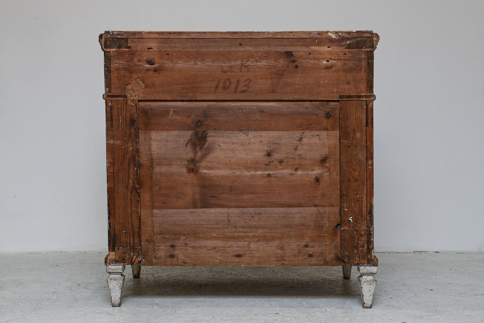 Swedish Gustavian Painted Chest Of Drawers Commode Grey White C.1860 photo vinterior