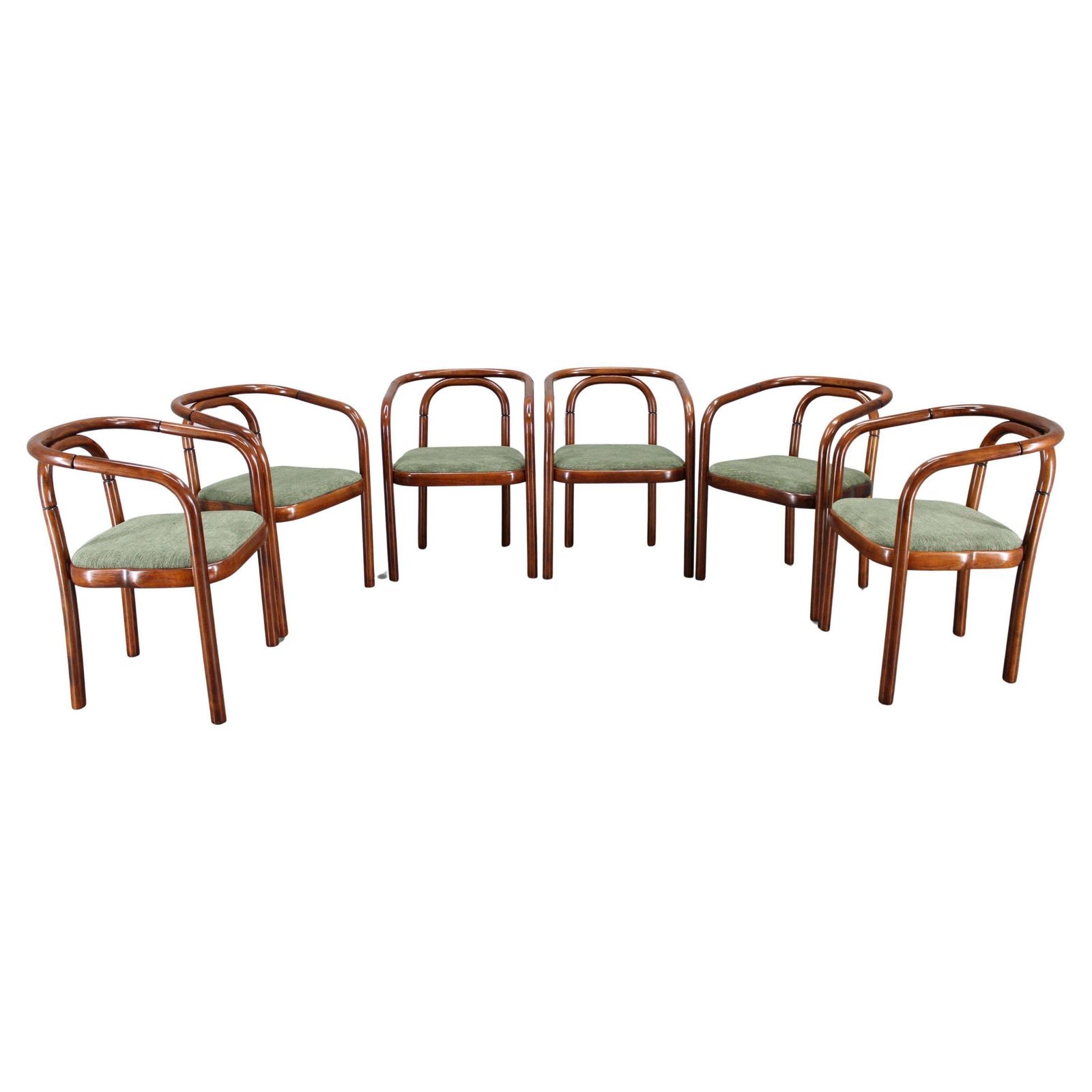 1970s Antonin Suman Set Of Six Beech Bentwood Restored Dining Chairs By Ton