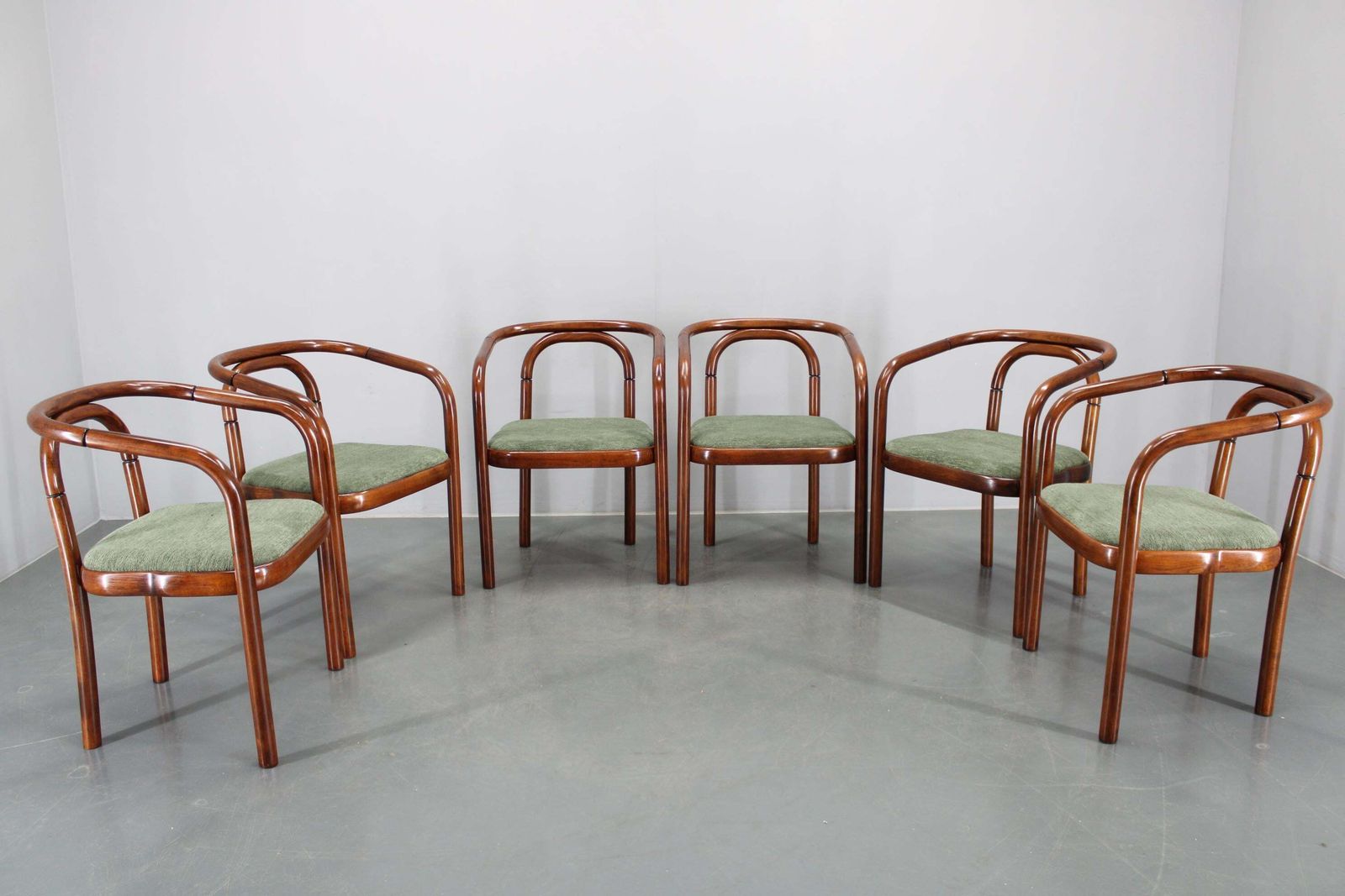 1970s Antonin Suman Set Of Six Beech Bentwood Restored Dining Chairs By Ton photo furniture