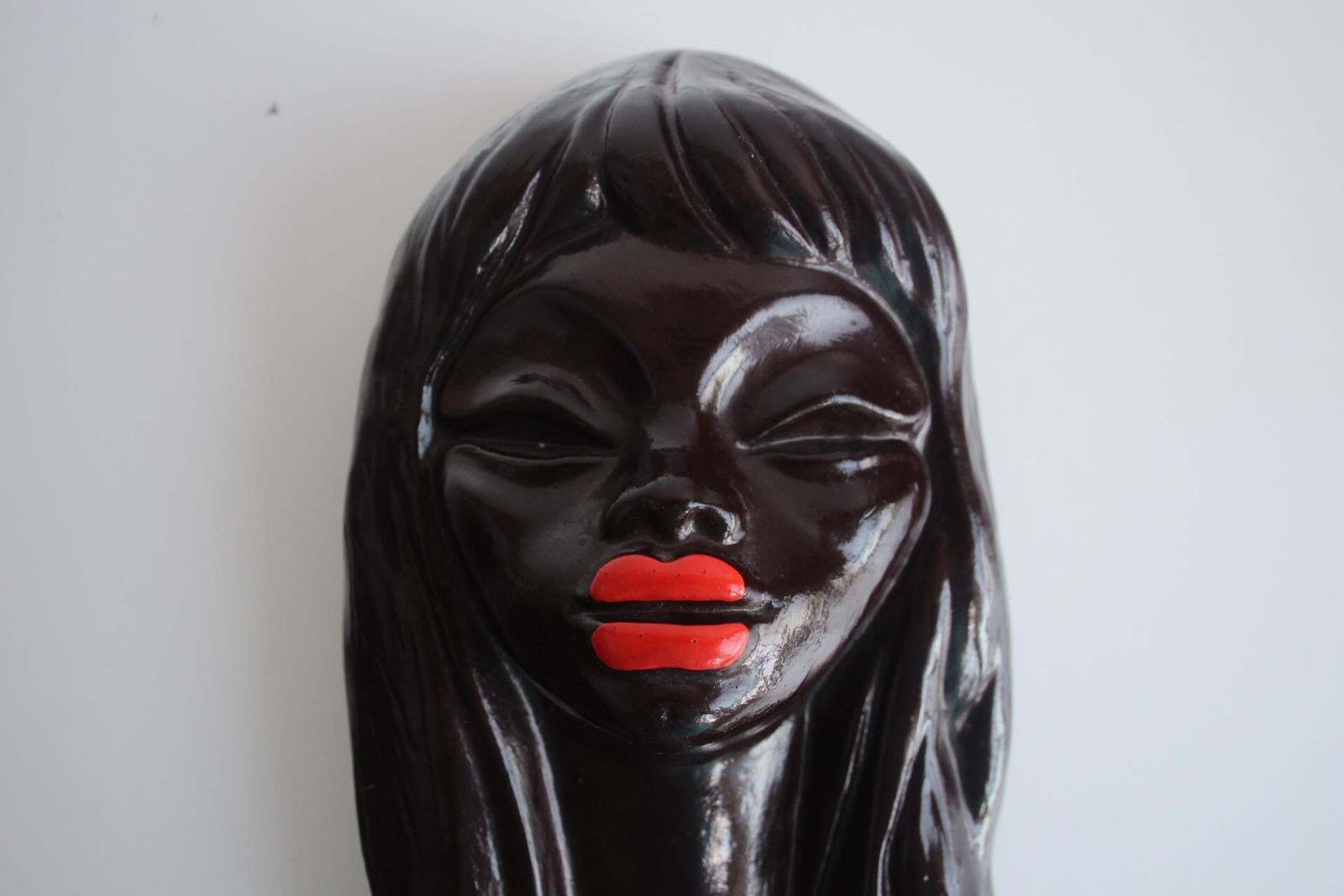 photo furniture Mid Century Ceramic Wall Relief Of A Maasai Woman