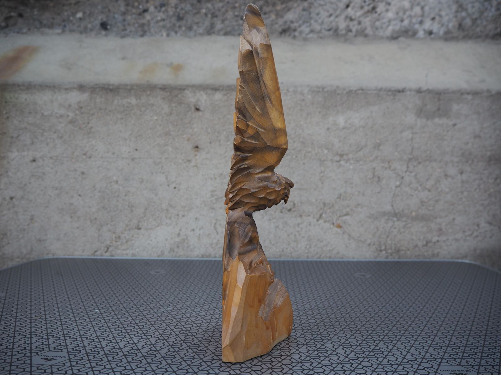 Vintage Eagle Statue, Wood Figure, 1970s photo buy