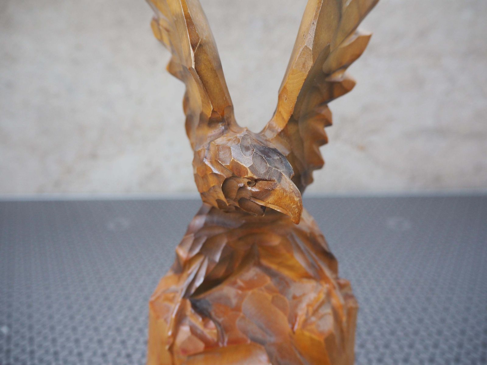 photo for sale Vintage Eagle Statue, Wood Figure, 1970s