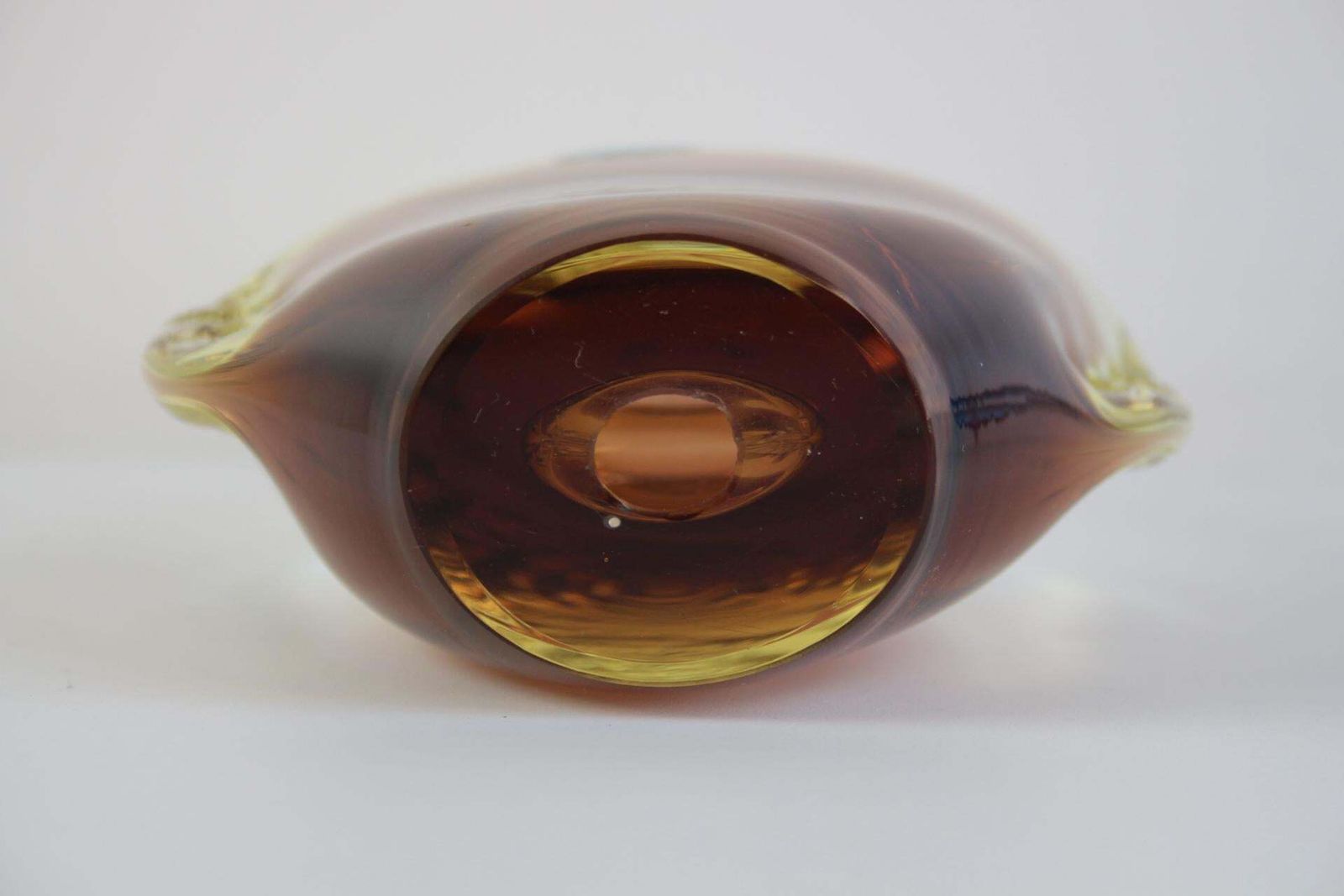 Mid Century Bohemian Amber Art Glass Vase By Zbs photo buy