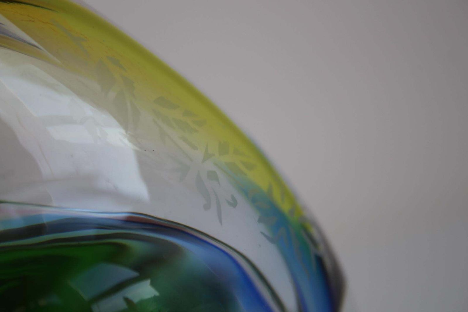 270.0 Mid Century Czech Ashtray, Hand Formed Art Glass, C. 1960s photo