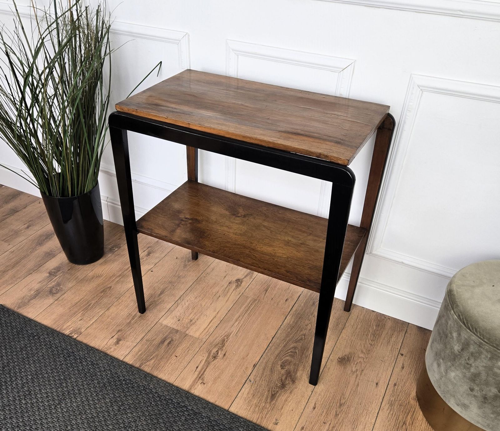 Italian 1940s Art Deco Midcentury Wooden Bar Side Cocktail Table photo vinterior