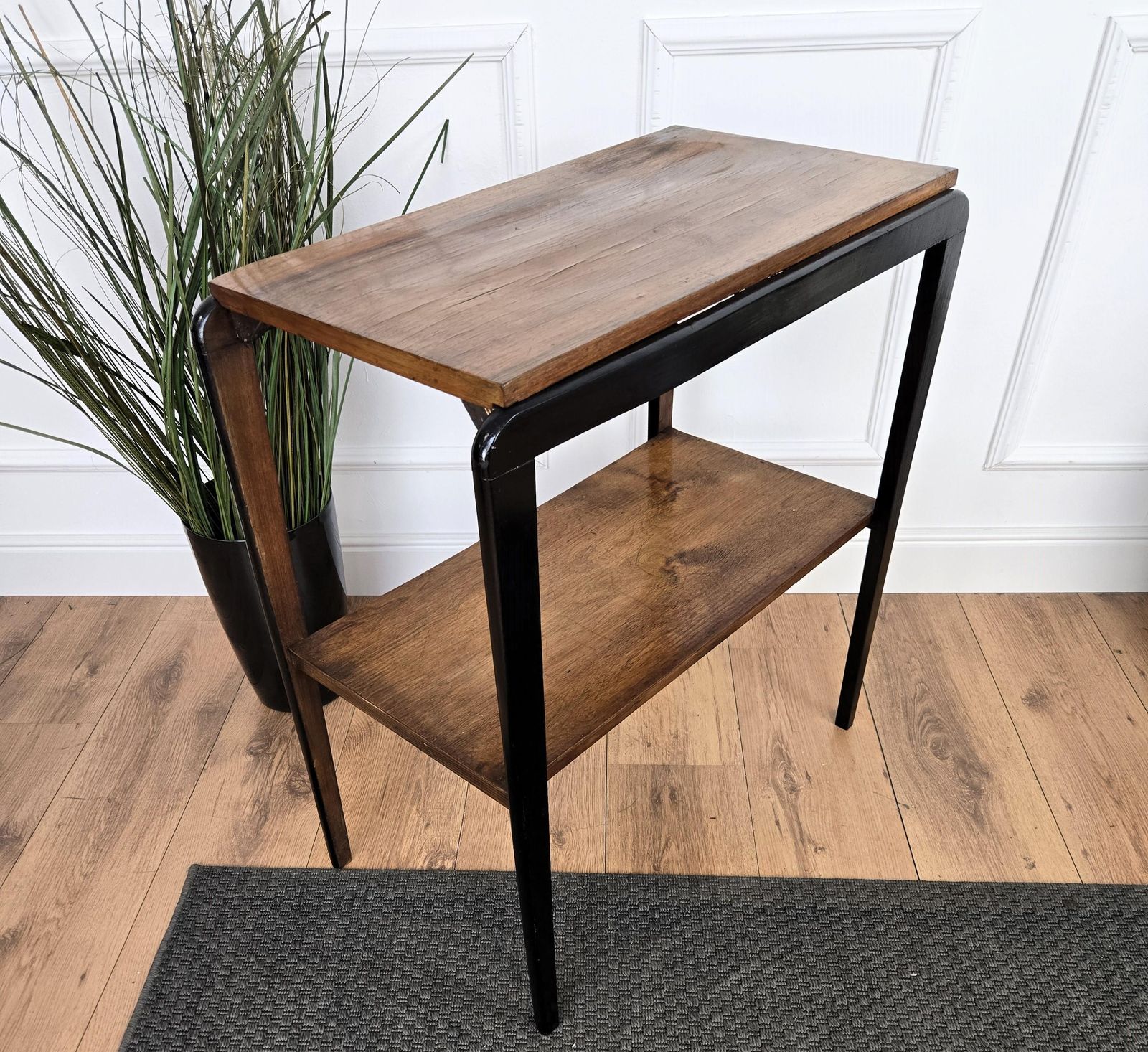 Italian 1940s Art Deco Midcentury Wooden Bar Side Cocktail Table photo vintage