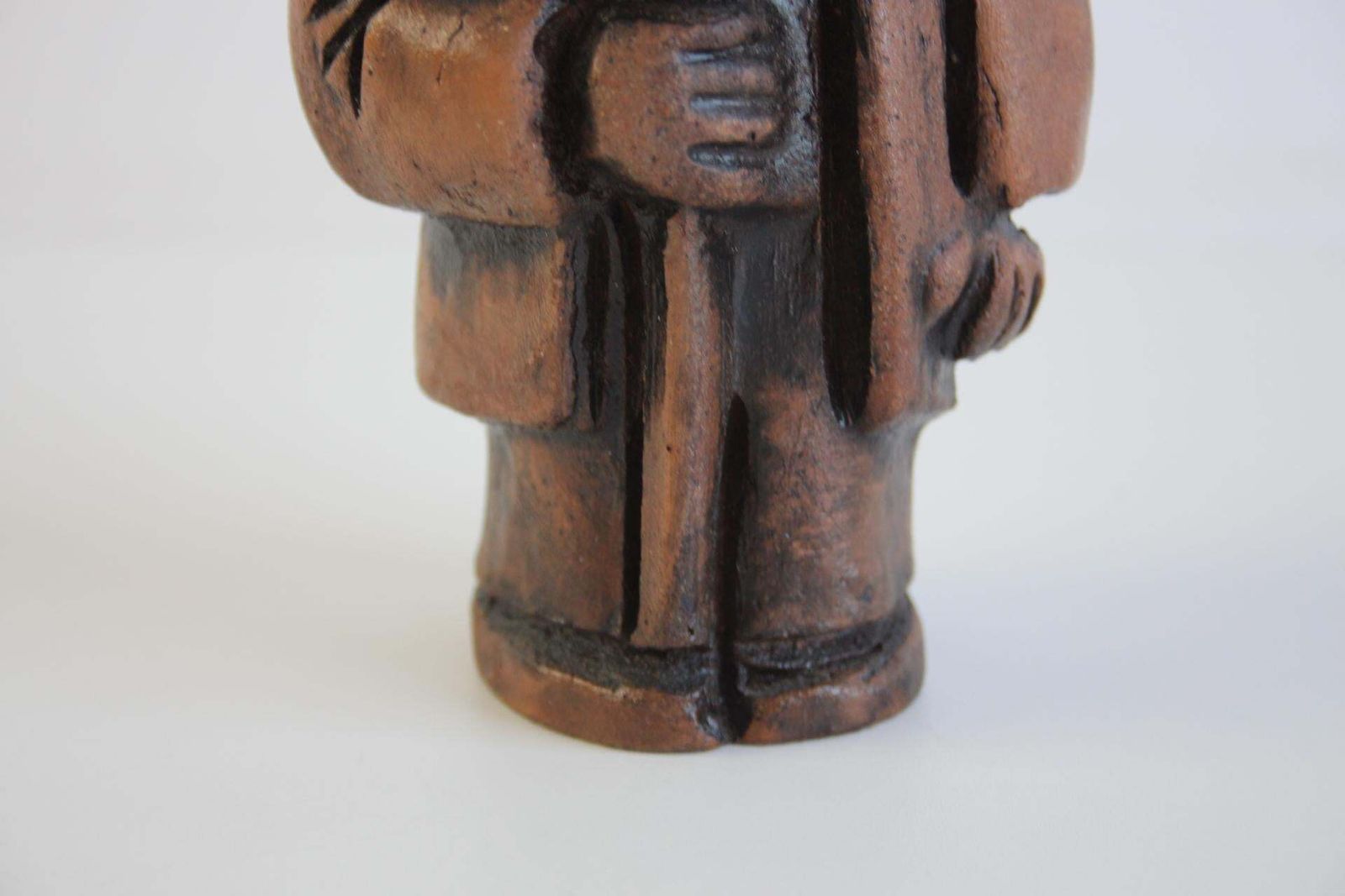 Signed Wooden Folk Art Figurine By S. Wodynski, Central Europe, Ca. 1970s photo vintage