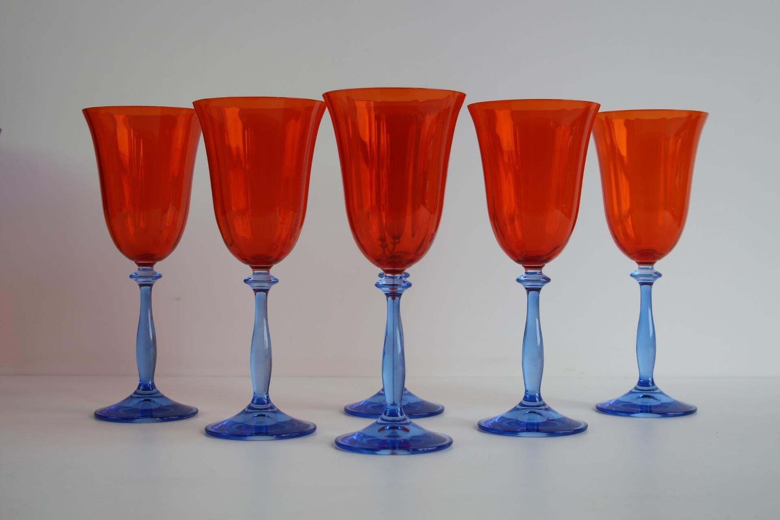 Vintage Crystalex Wine Glasses Set Of 6 – Bohemian Glass, Czech Republic, 1990's photo furniture