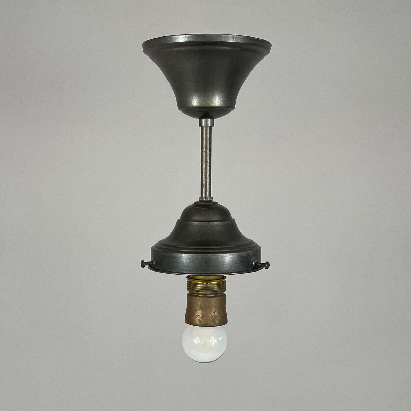photo for sale Swedish Grace Havanna Glass & Burnished Brass Pendant, Böhlmarks, 1920s To 1930s