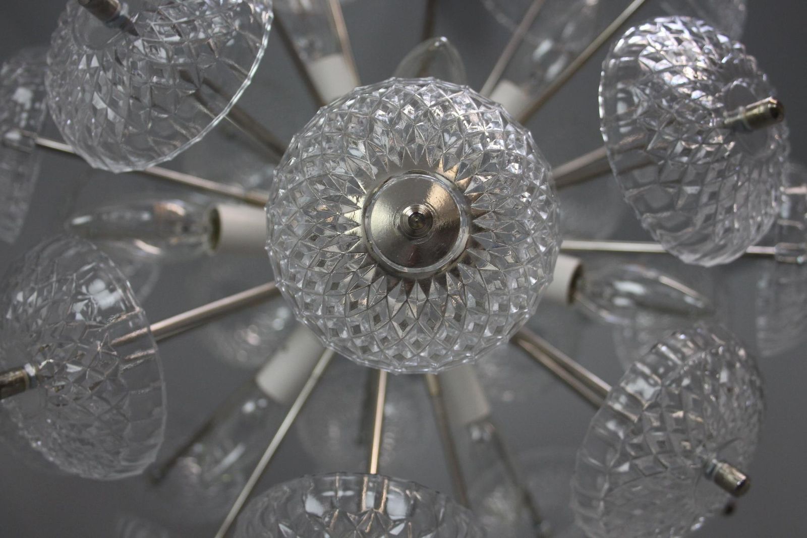 Mid Century Modern Dandelion Sputnik Chandelier, By Kamenicky Senov, 1960s photo vinterior