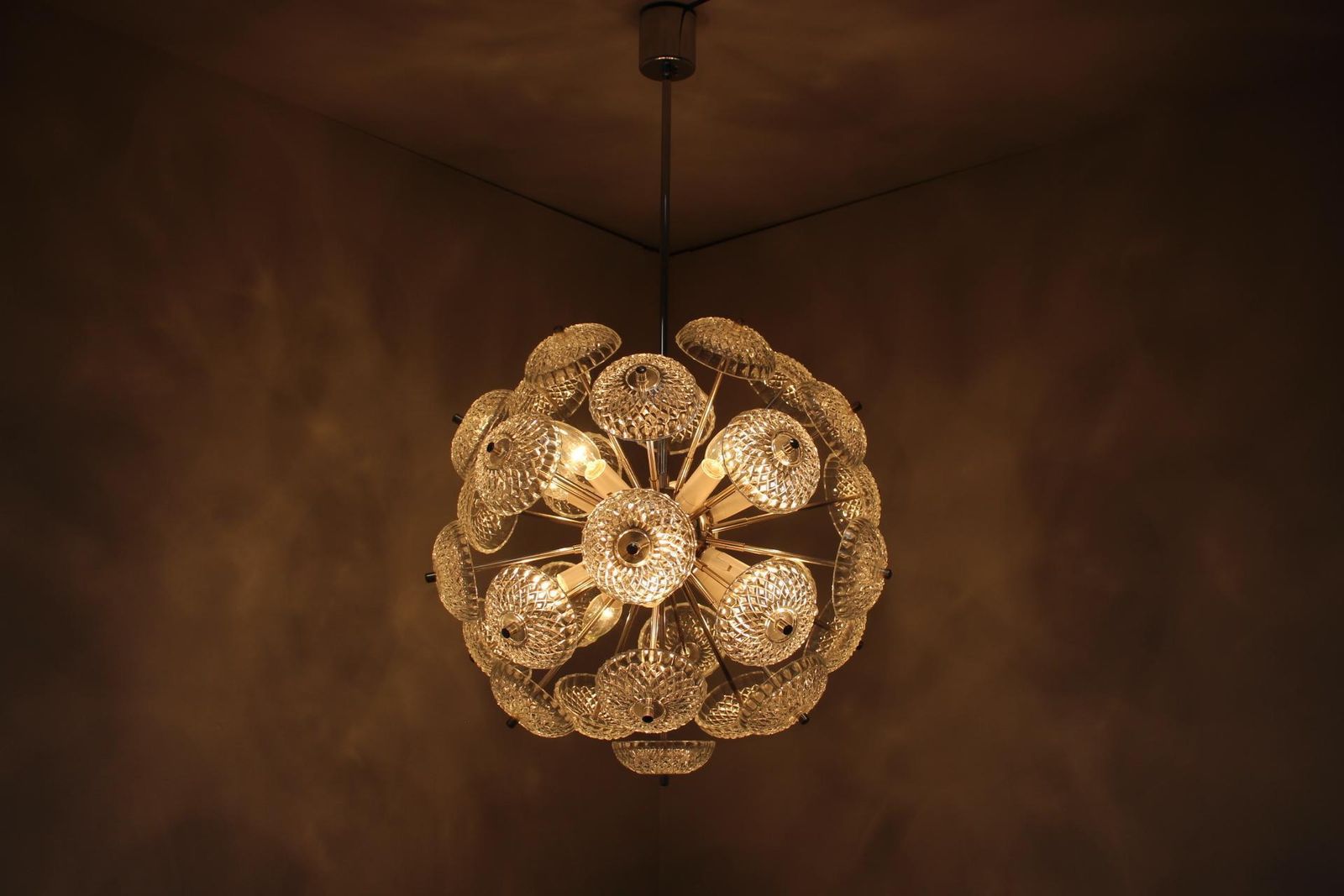 photo for sale Mid Century Modern Dandelion Sputnik Chandelier, By Kamenicky Senov, 1960s
