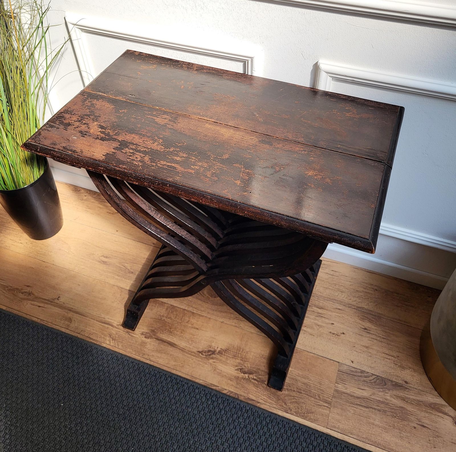 Antique Italian Walnut Savonarola Console Table Or Side Table photo buy