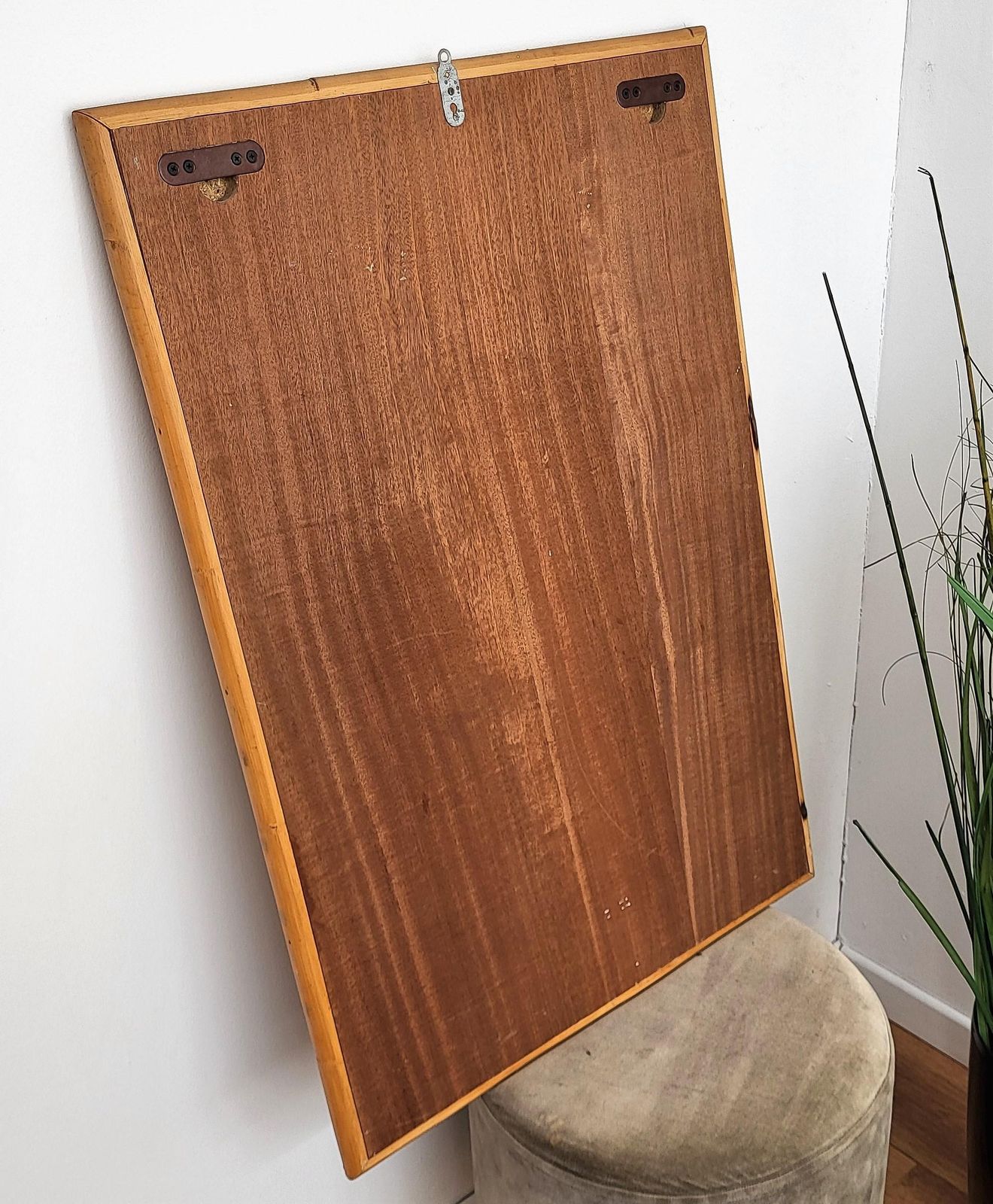 1970s Italian Dal Vera Bamboo Rattan Midcentury French Riviera Mirror photo vinterior