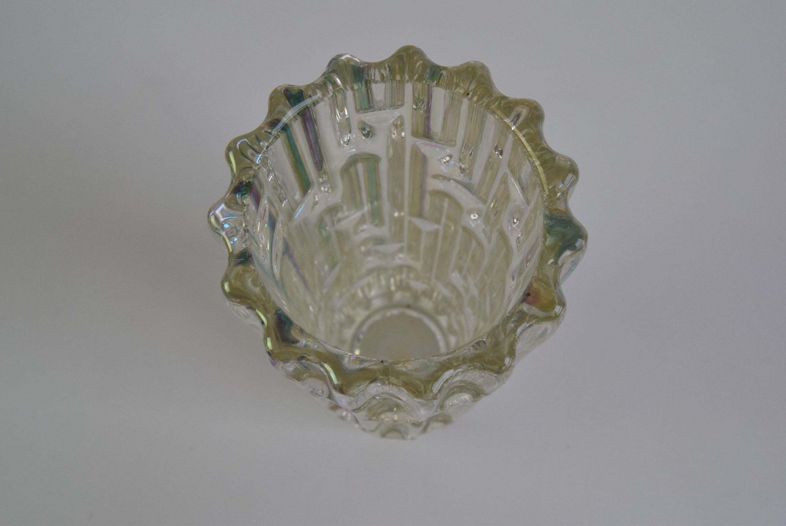 Original Frantisek Vizner Glass ´Maze´ Vase For Sklo Union Rosice 1960s photo for sale