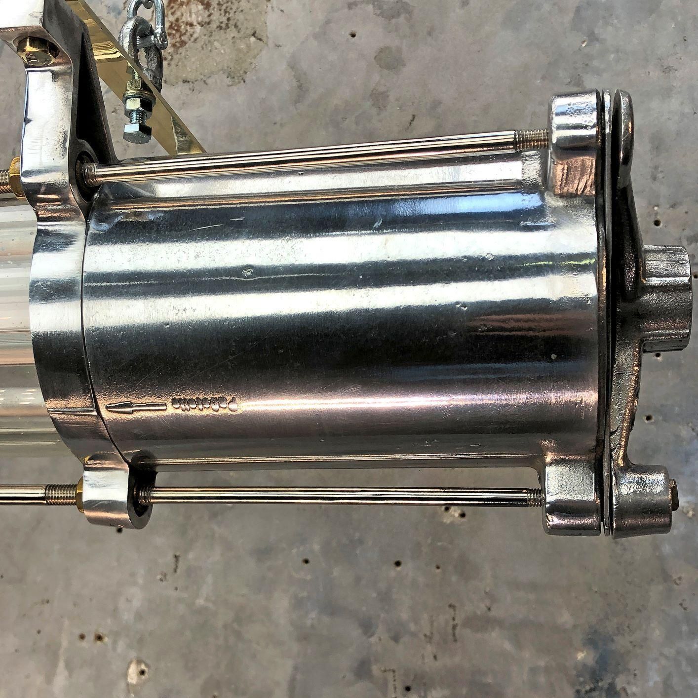 photo buy 1970s German Industrial Cast Aluminum And Glass T8 Explosion Proof Striplight