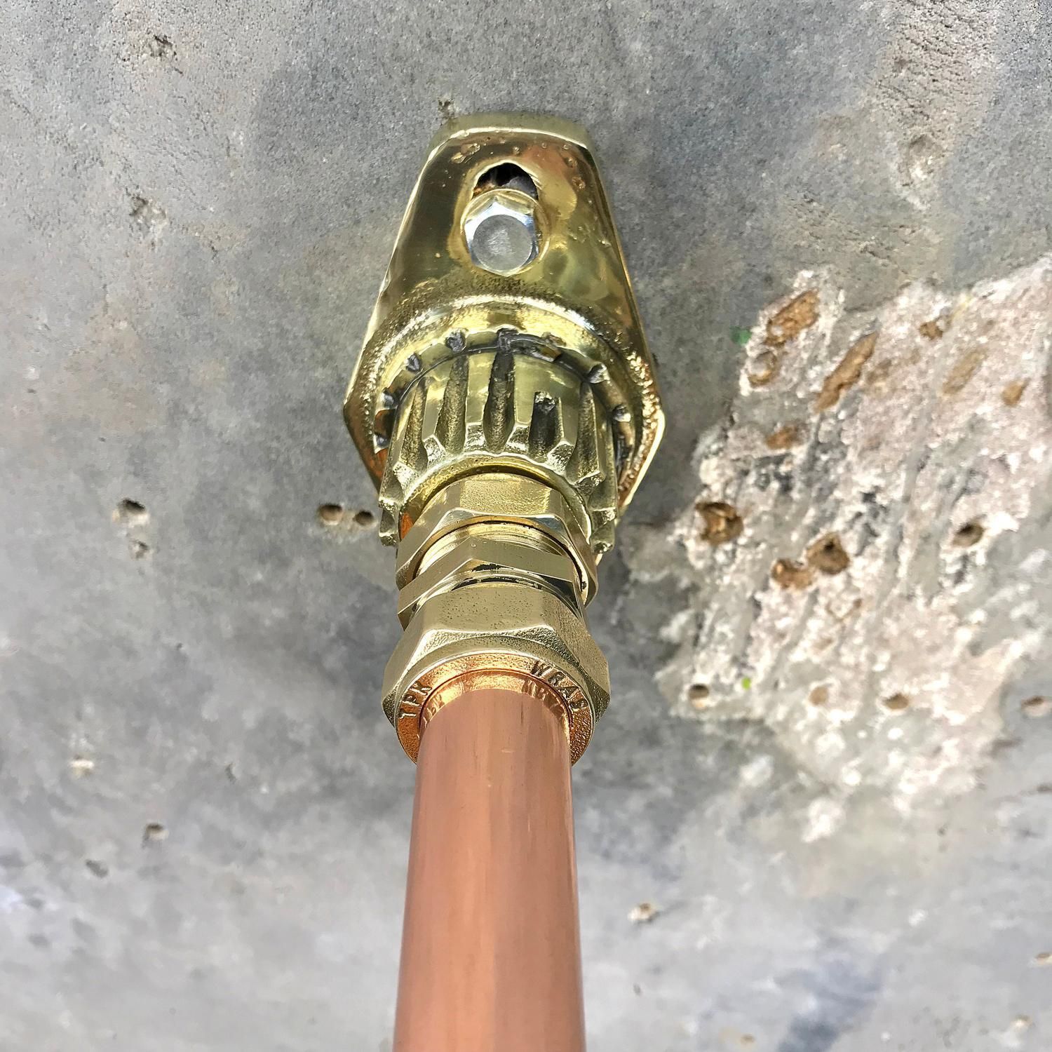 photo for sale 1980s Ex British Army Light Shade / Copper & Brass Cantilever, Custom Colours