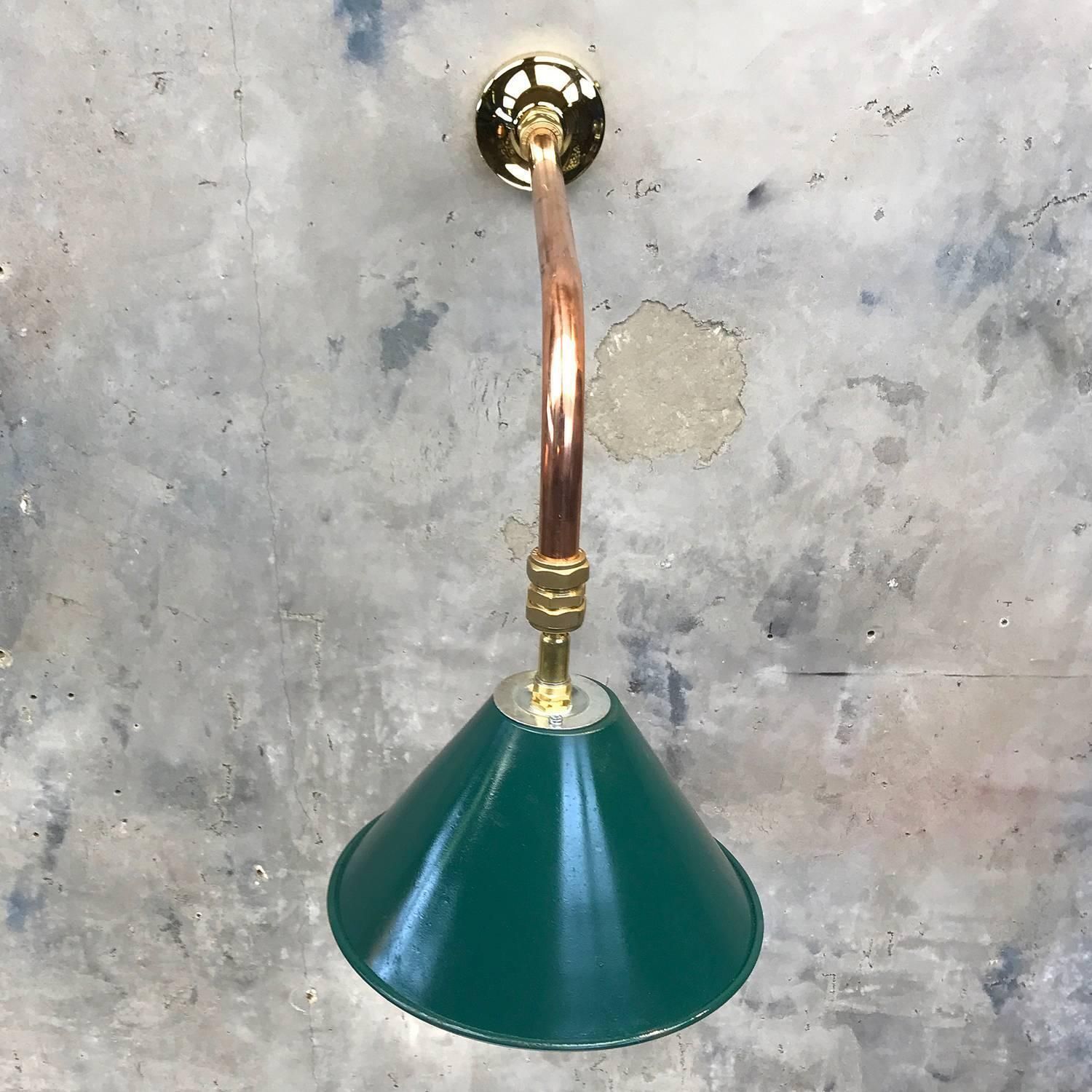 photo furniture 1980s Ex British Army Festoon Shade And Copper Cantilever Wall Lamp Edison Bulb