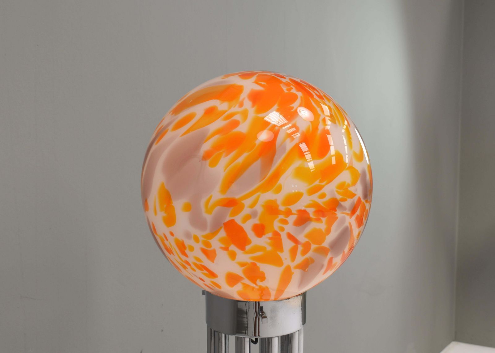 Goffredo Reggiani Globe Floor Lamp In Murano Glass And Marble  – Italy, 1970s photo 1537.0