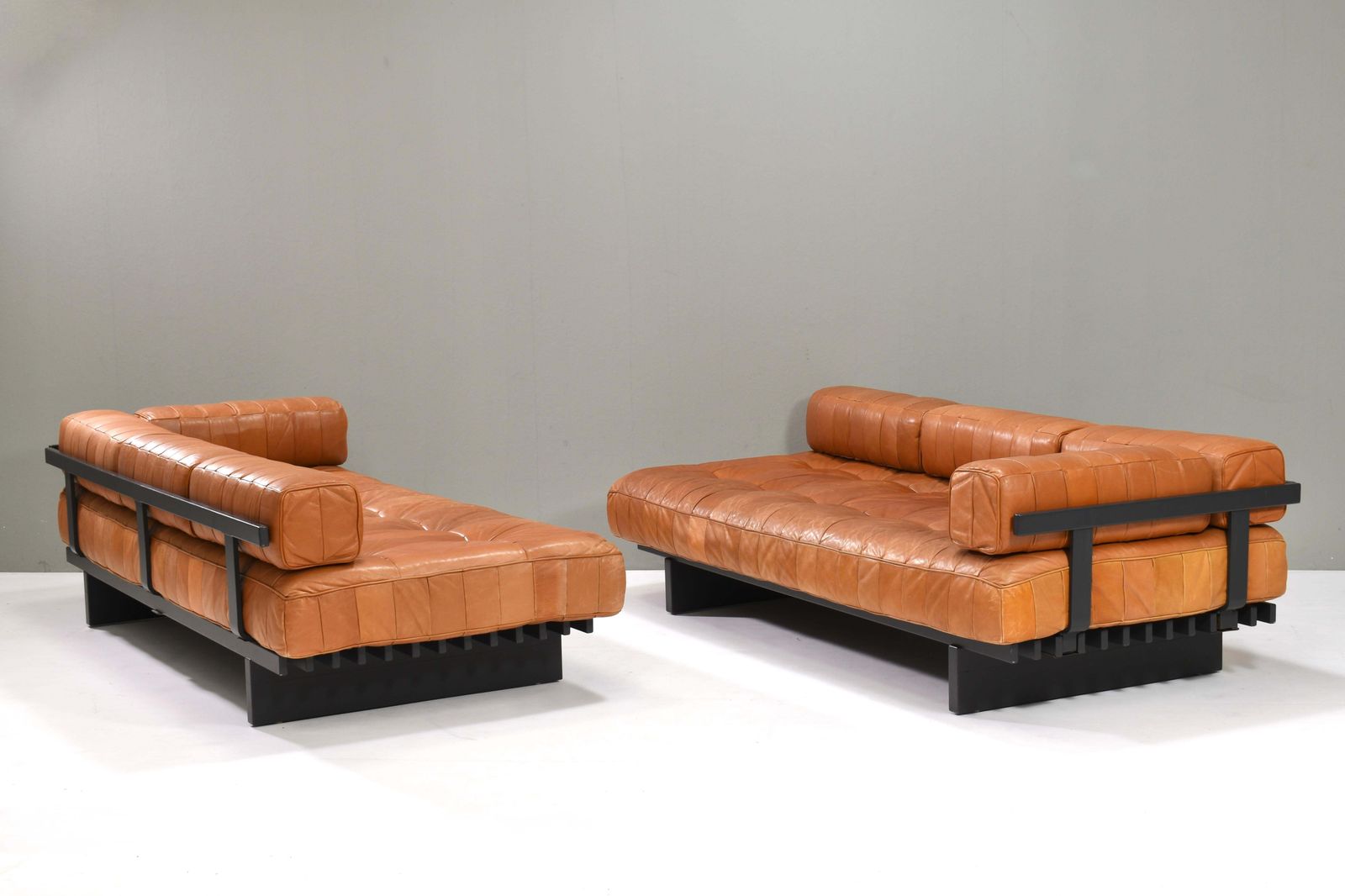 Pair Of De Sede Ds80 Daybed Sofas In Cognac Tan Leather   Switzerland, 1970s photo furniture