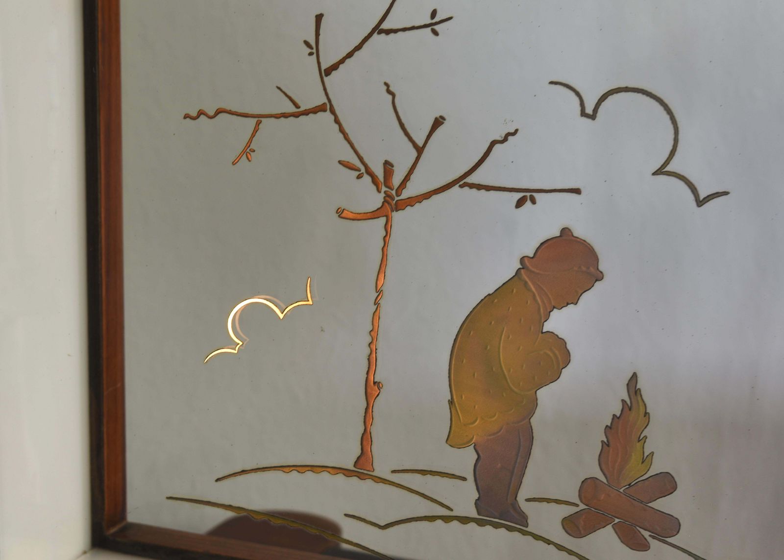 9327.0 'Four Seasons' Sideboard With Illuminated Mirror In The Style Of Borsani   1930s photo