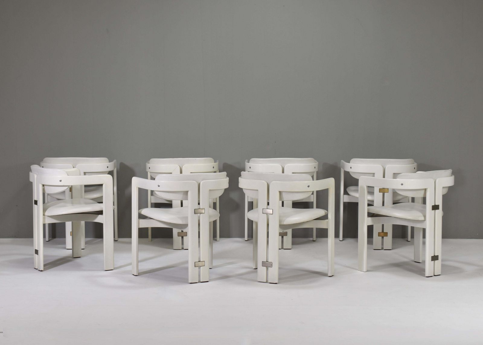 Set Of 8 Pamplona Chairs In Leather By Augusto Savini For Pozzi   Italy, 1965 photo 18351.0