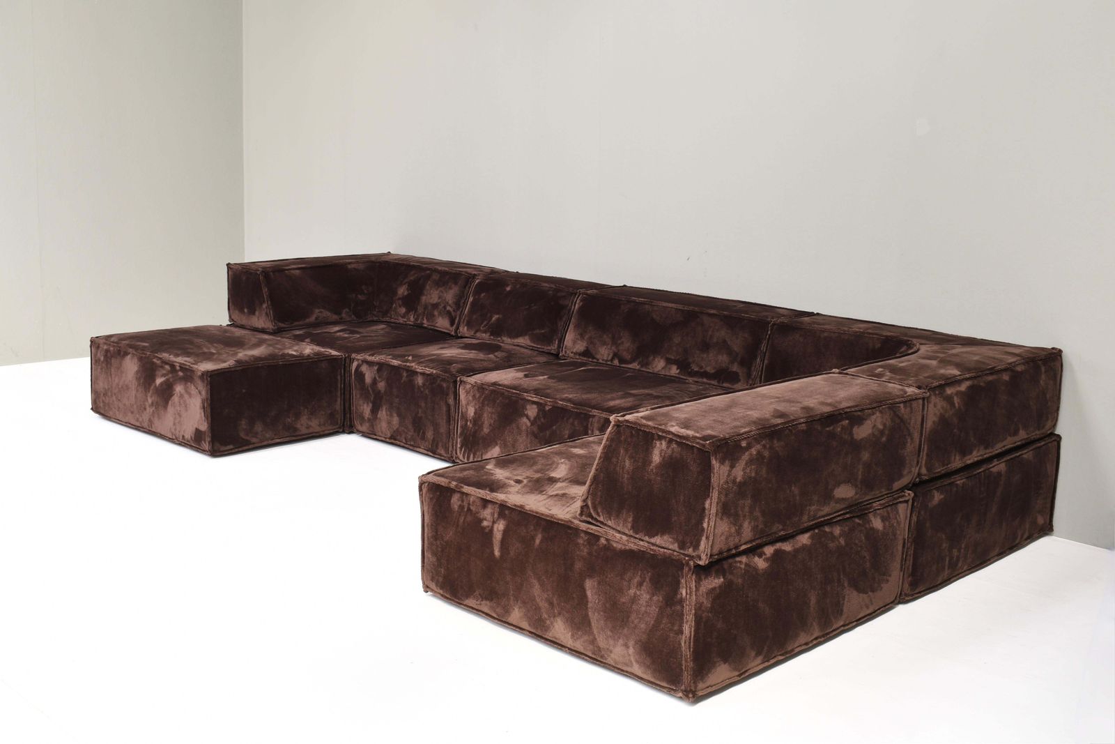 14828.0 Chocolate Brown Cor Trio Sectional Sofa Germany Switzerland 1972  New Upholstery photo
