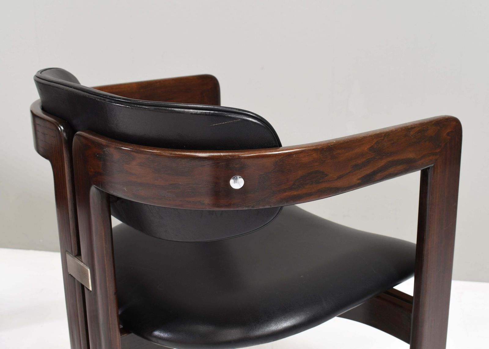 Furniture Pamplona Chairs By Augusto Savini In Black Leather   Italy, 1965, Set Of 3 photo