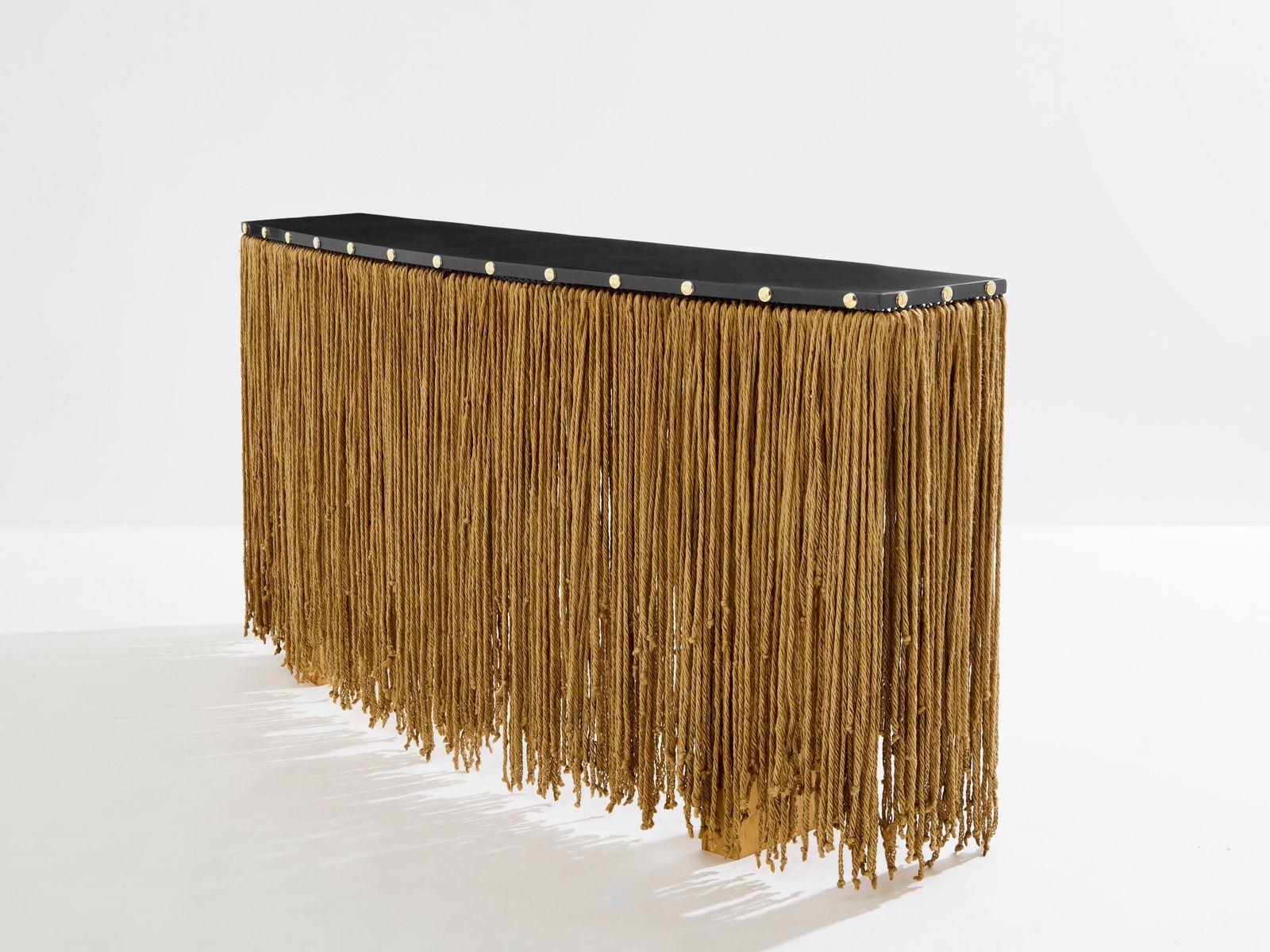Console Sergio Ponzio IV en métal et cordes, années 1970 photo furniture