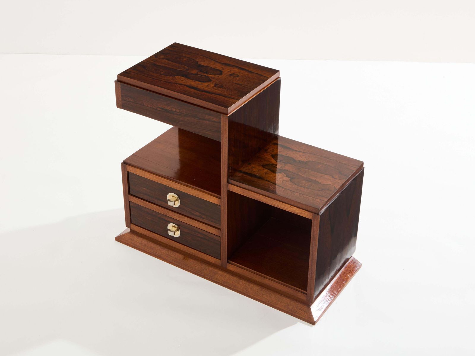 French Art Deco Rosewood And Brass Sewing Cabinet 1940s photo 6447.0