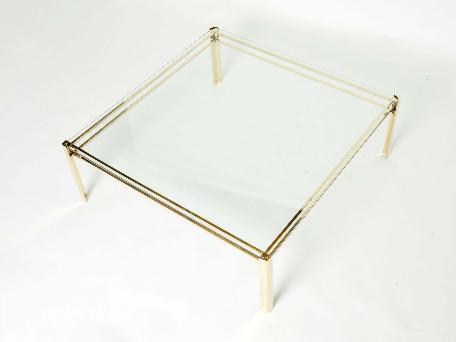 Grande table basse carrée en bronze signée Jacques Quinet pour Broncz, années 1960 photo for sale
