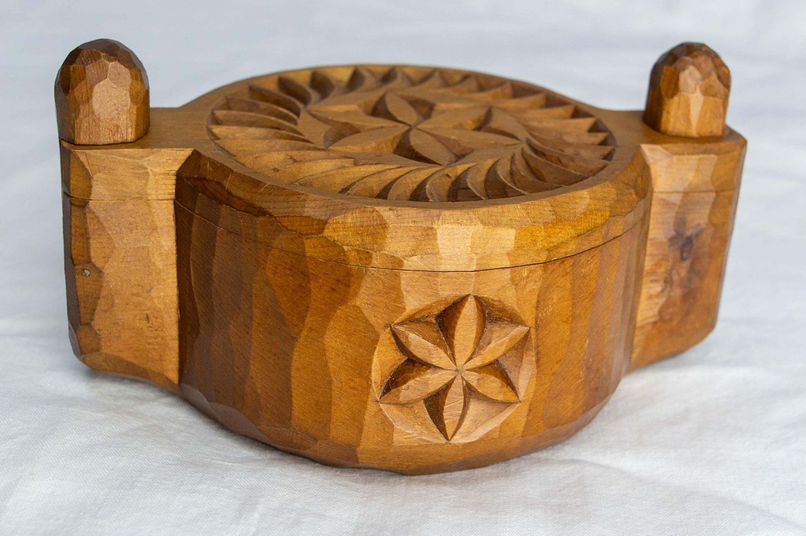 photo for sale French Salt Box Hand Carved In Cembro Pine Brutalist Style, Circa 1950