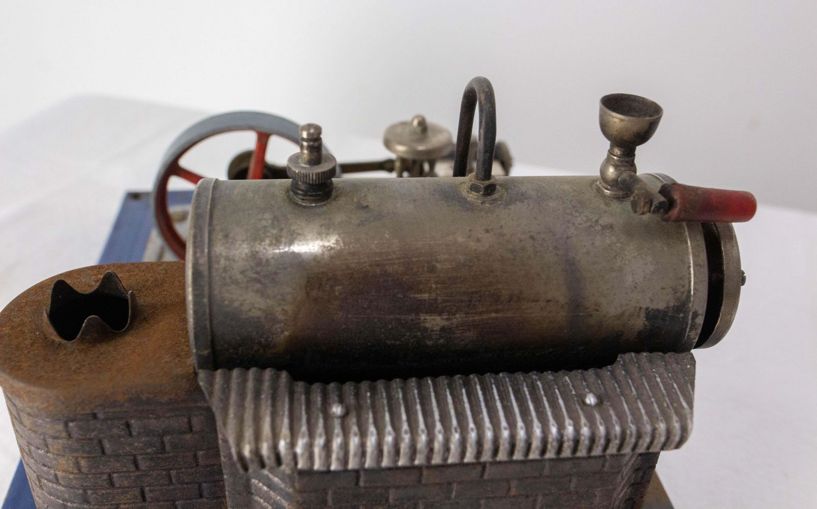 398.0 German Wilesco Metal Sheet Steam Engine Children Toy, Circa 1960 photo