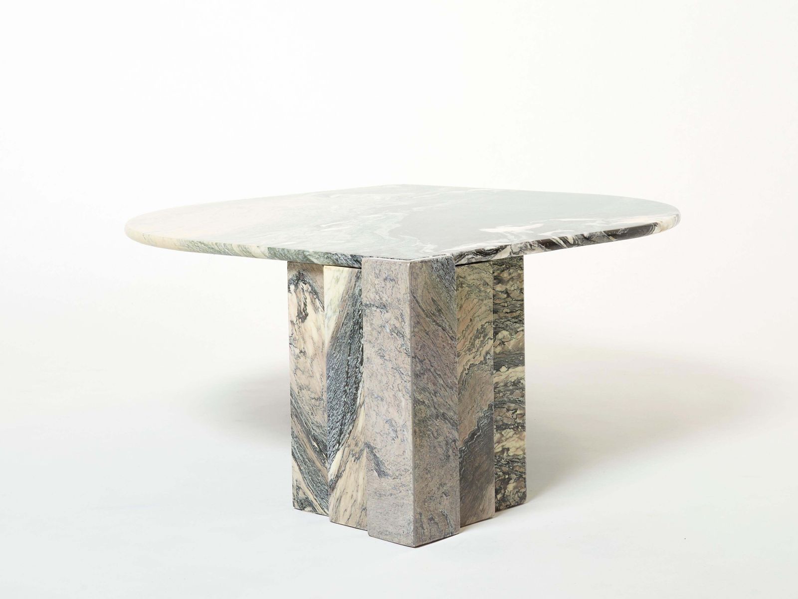 Mobilier Grande table basse en marbre de Sicile, forme œil, années 1970 photo
