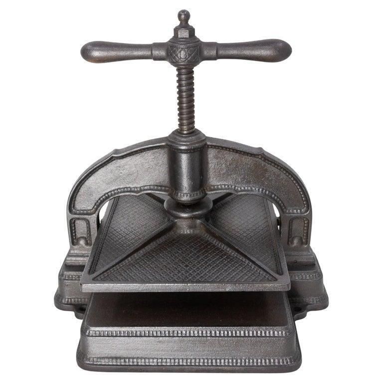 Antique Workshop Book Press Wrought Iron, France, Circa 1850 photo vinterior