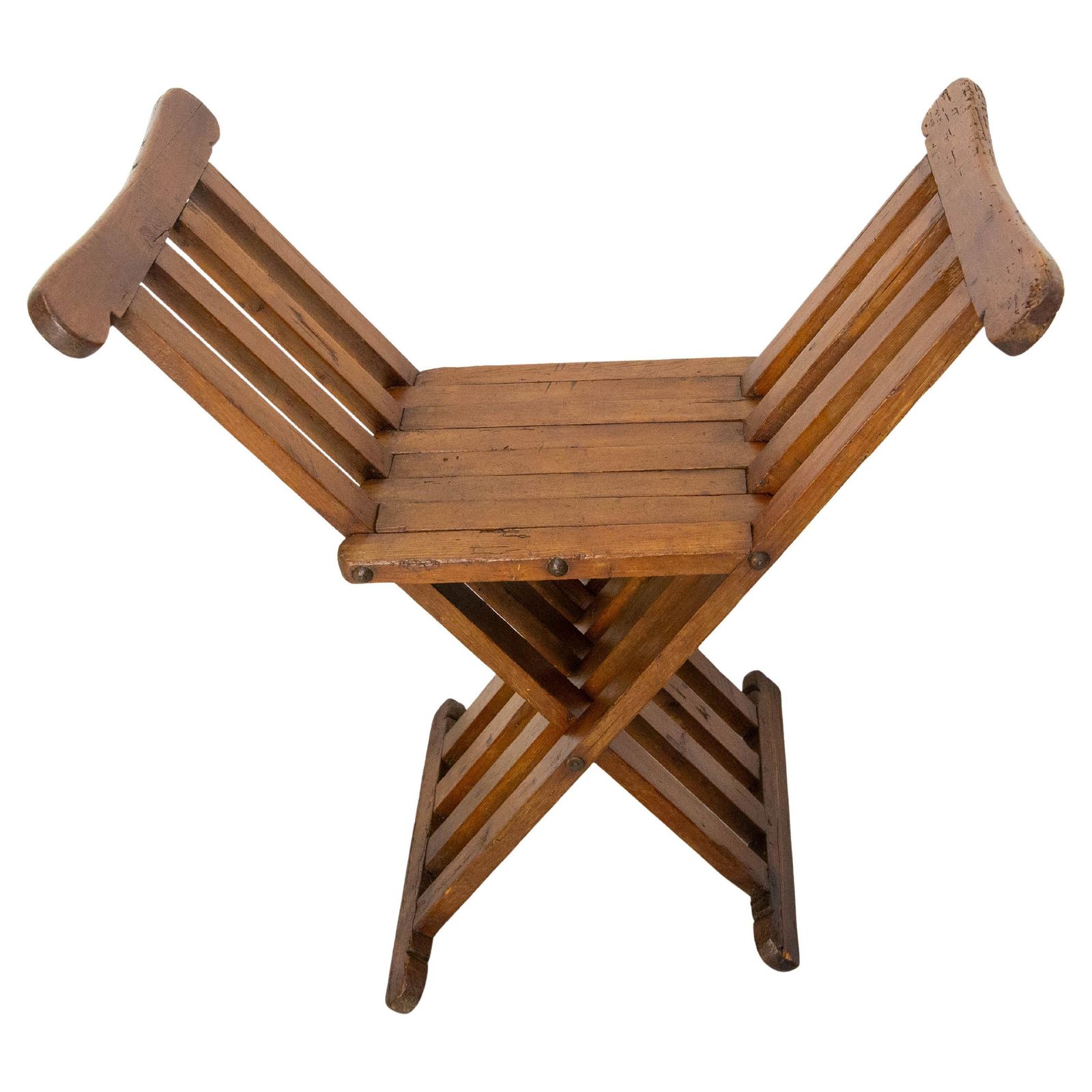 French Pine Curule Or Dagobert Foldable Armchair, French, Circa 1960 photo furniture