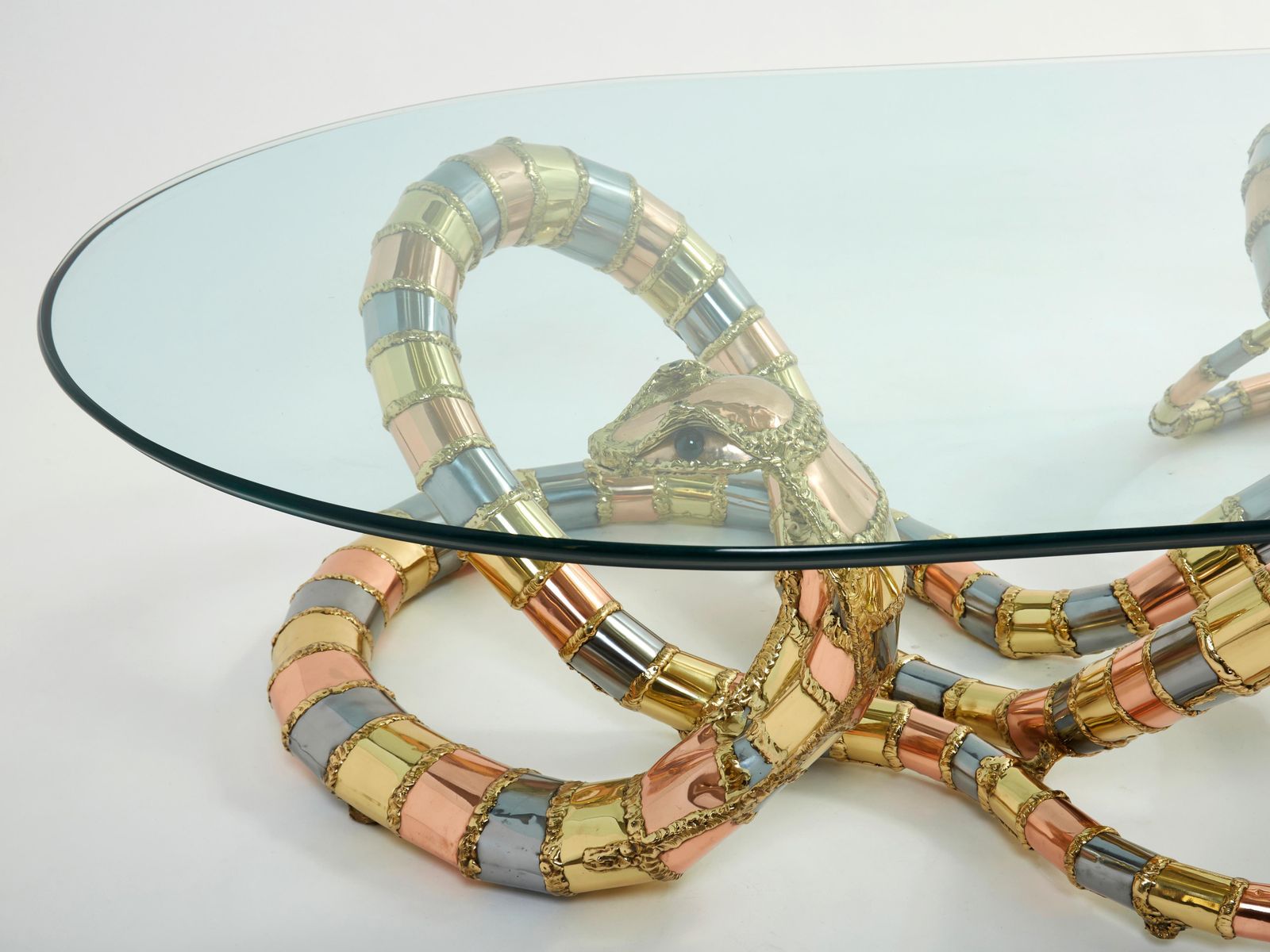 Signed Isabelle Faure Cobra Sculpture Xl Coffee Table, 1970s photo 32916.0