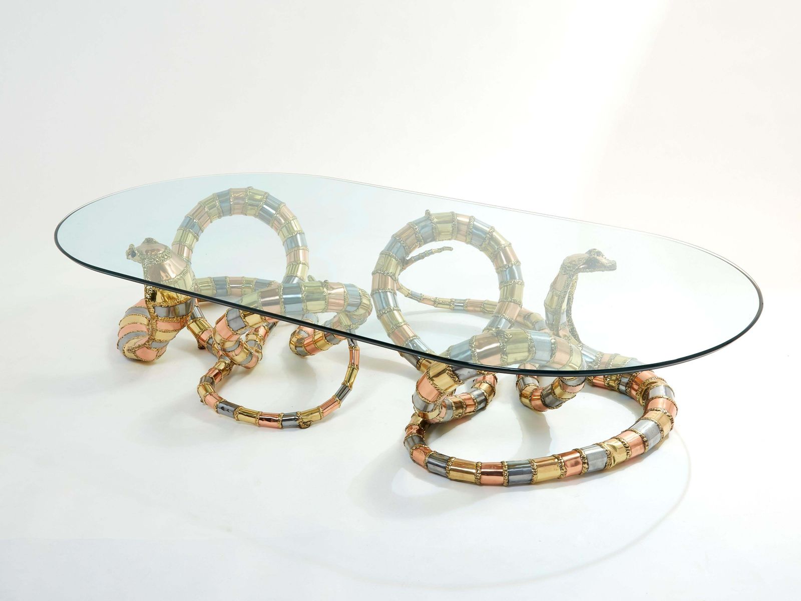 Signed Isabelle Faure Cobra Sculpture Xl Coffee Table, 1970s photo buy