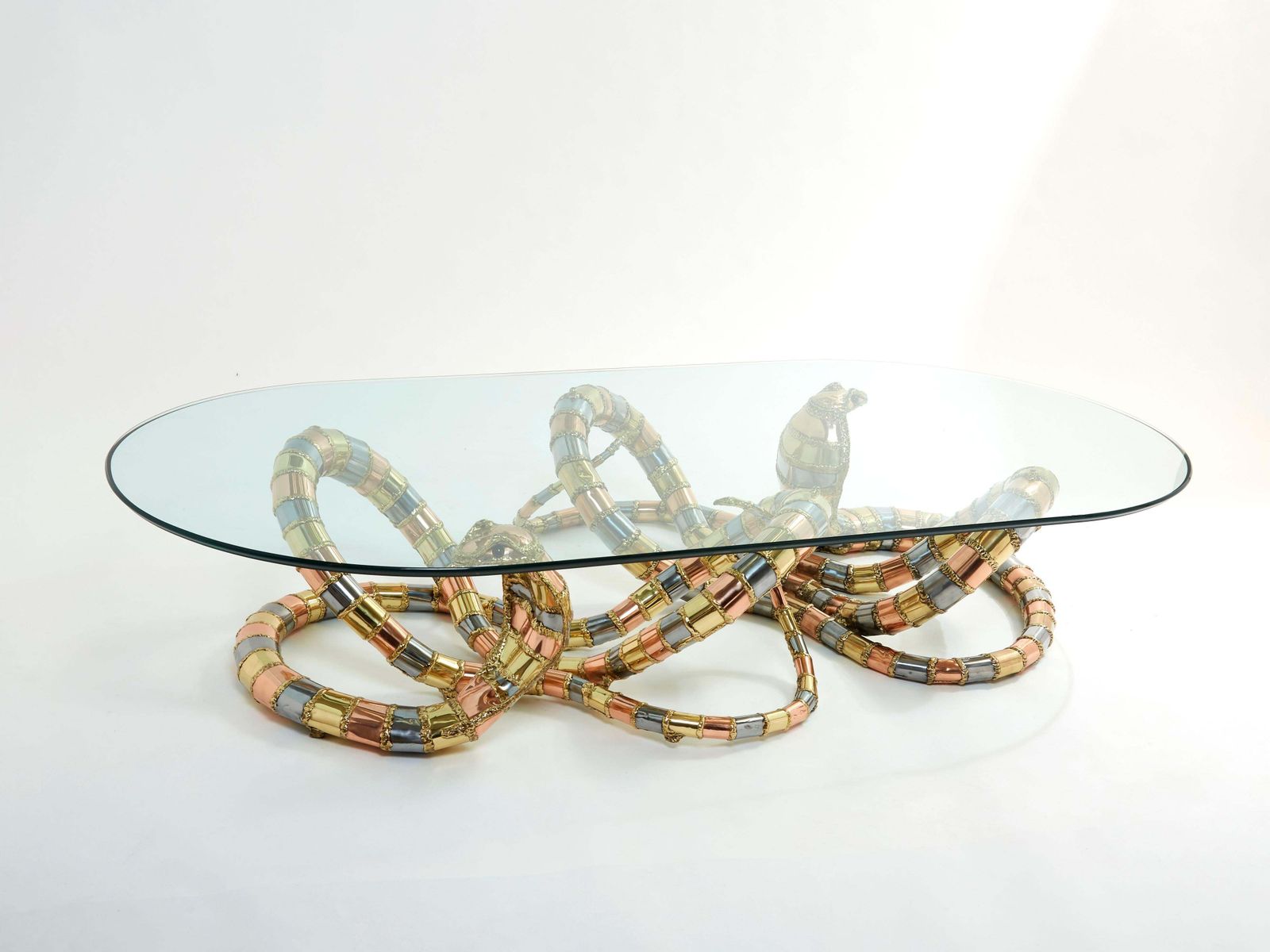 photo vinterior Signed Isabelle Faure Cobra Sculpture Xl Coffee Table, 1970s
