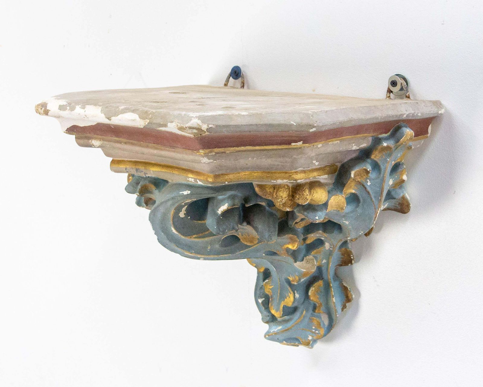 French Plaster Pedestal Shelf For Statue Or Others Late 19th Century photo vinterior