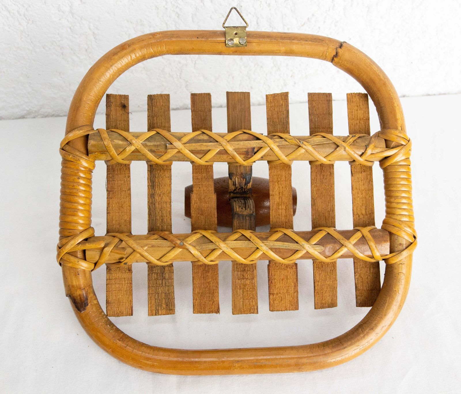 Pair Of Olaf Von Bohr Wall Hooks Rattan Circa 1960 photo for sale