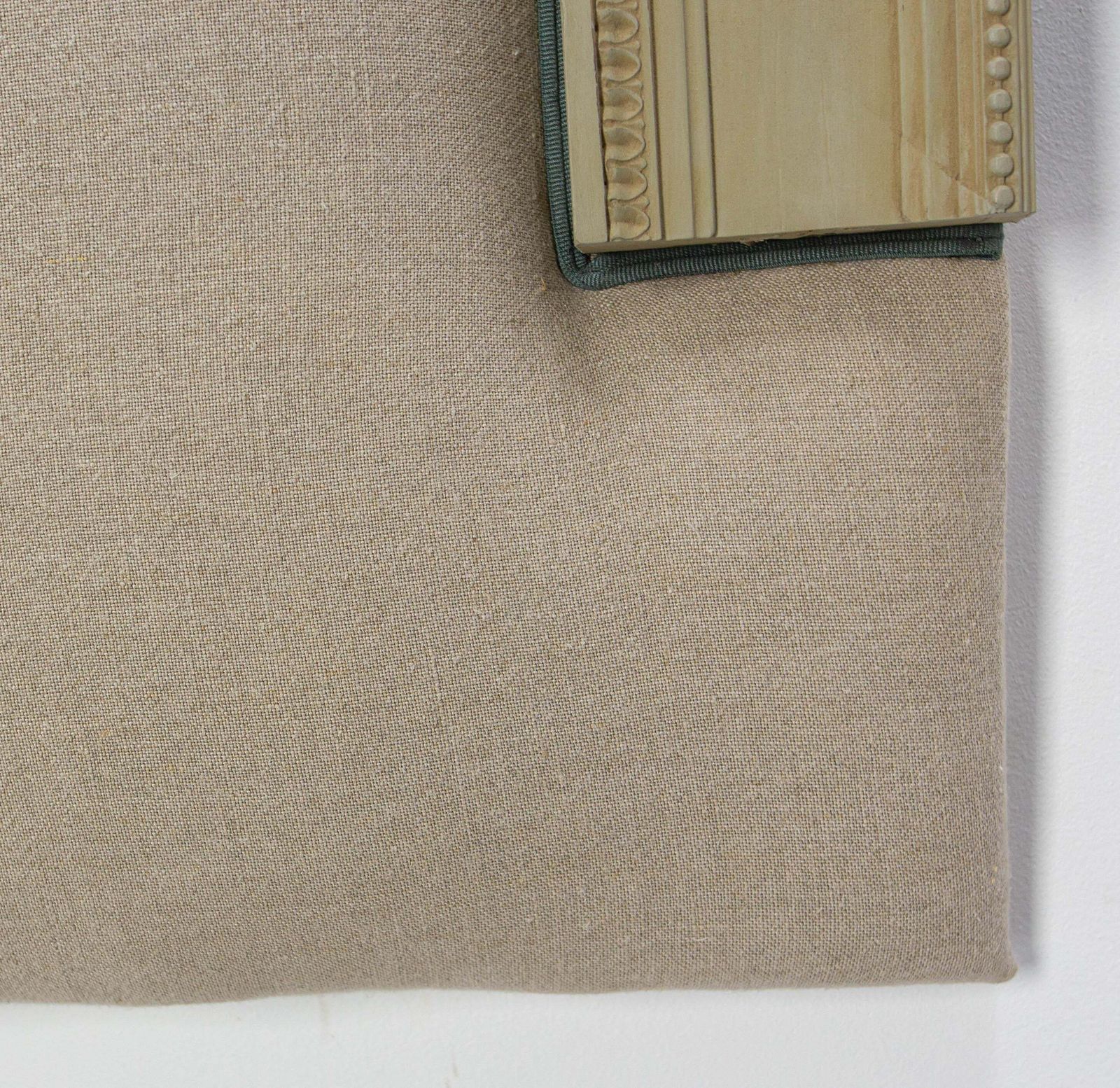 French Louis XVI Style Linen Head Board Made From A  Early 20th Century Wood Bed photo vintage