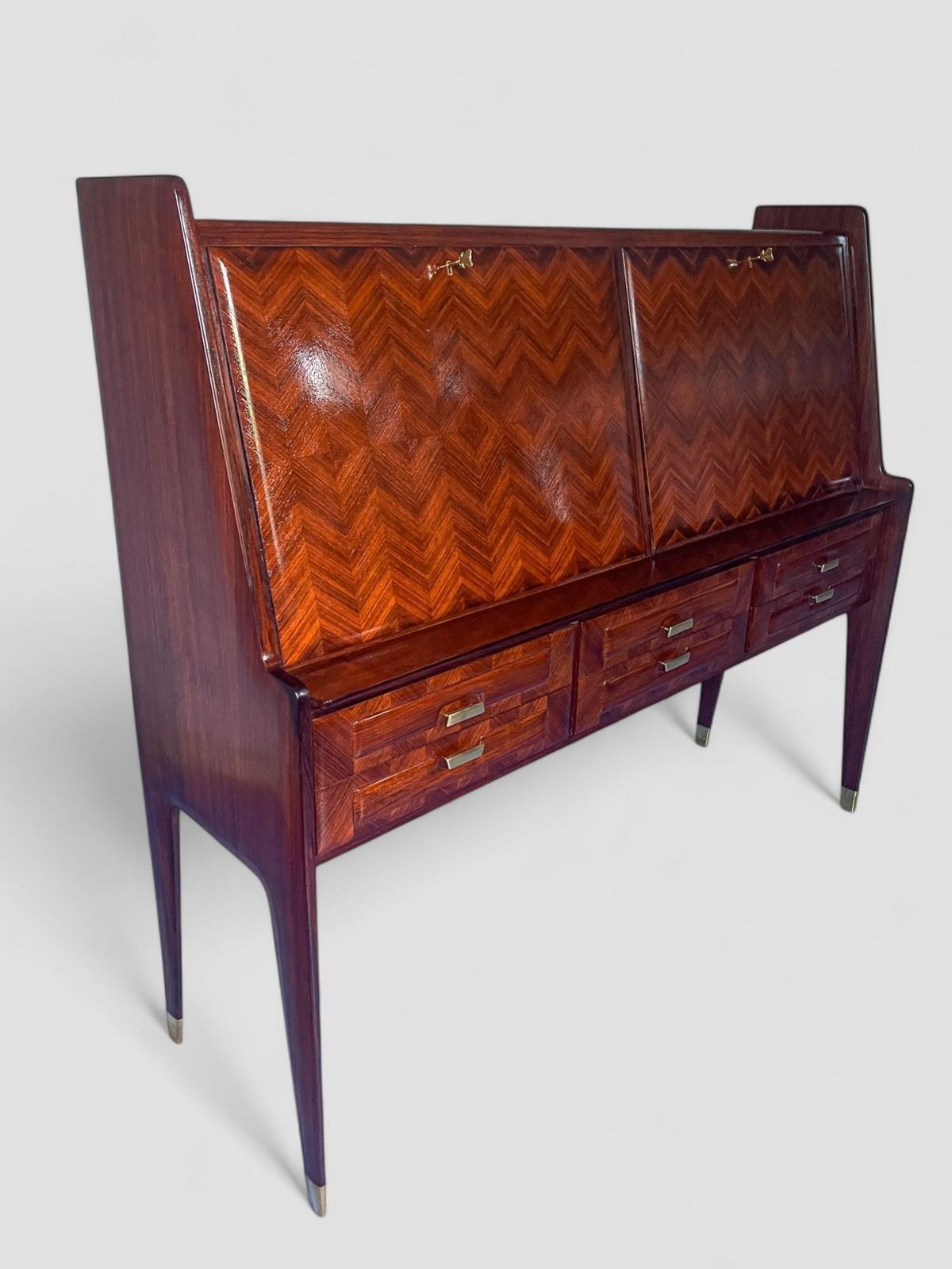 Italian Midcentury Sideboard Or Cabinet Bar Designed By Vittorio Dassi, 1950s photo vinterior