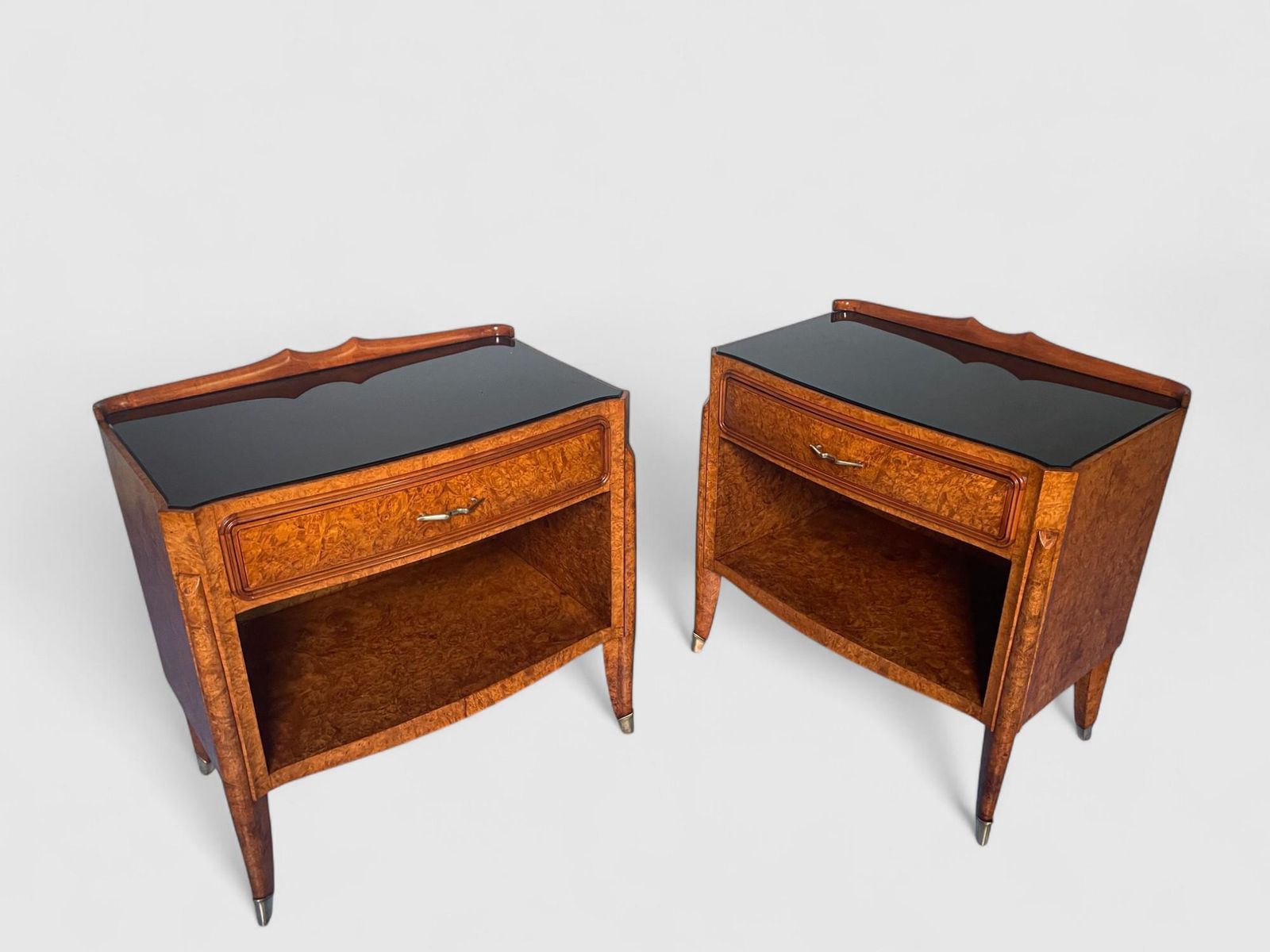 Italian Mid Century Night Stands, Set Of 2, Attributed To Paolo Buffa, 1950s photo for sale