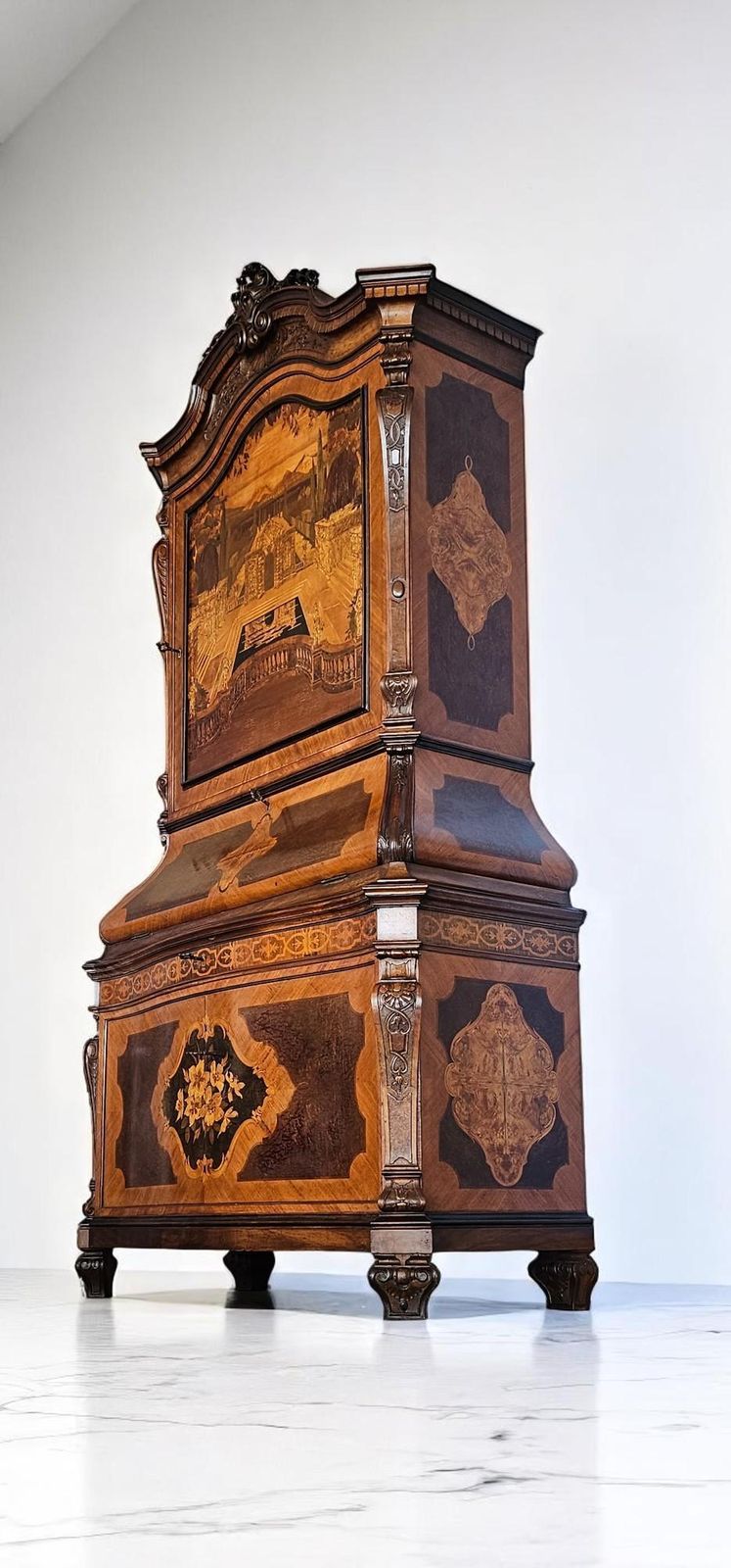 Italian Midcentury Sideboard Or Trumeau Inlaid By Pietro Ferrario, Italy 1946