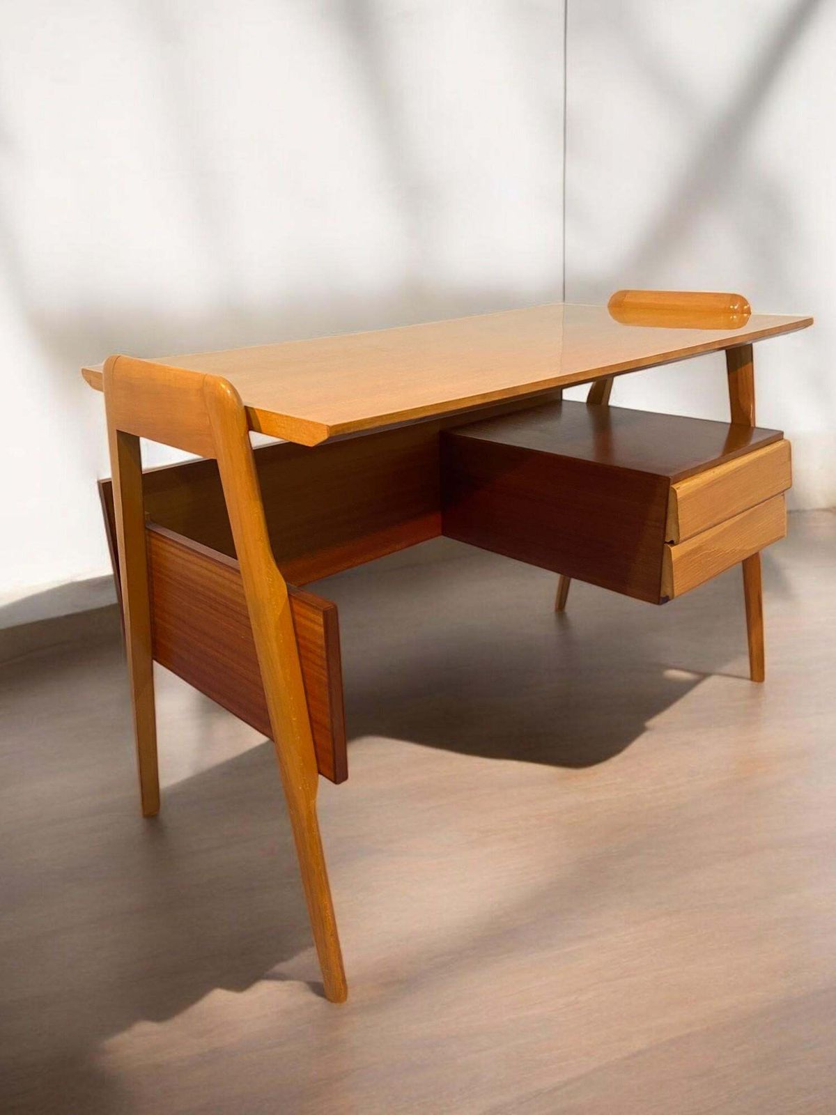 Italian Mid Century Table Desk And Chair Designed By Vittorio Dassi In 1950s photo vinterior