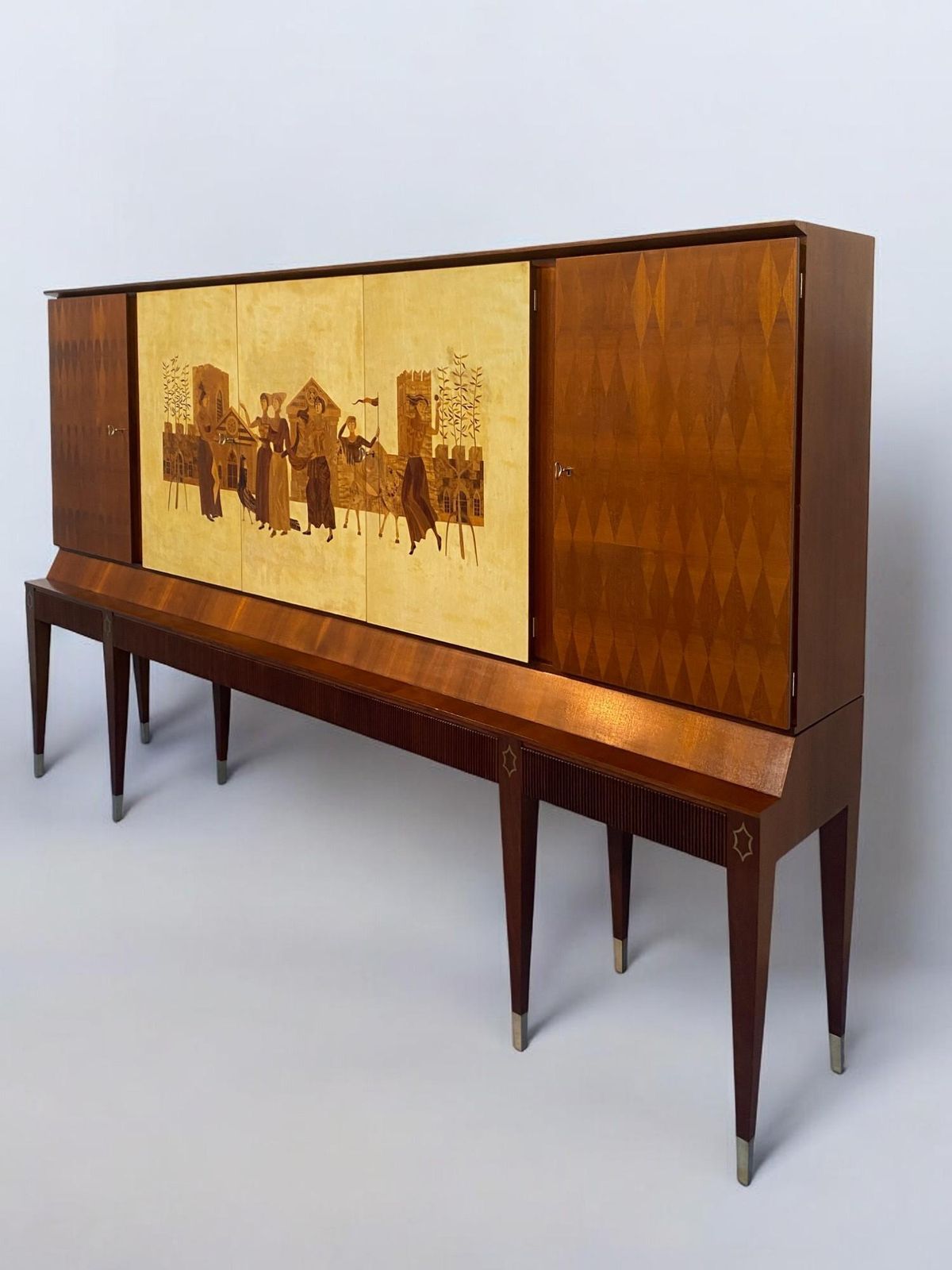 Credenza Italiana In Pergamena Intarsiata Disegnata Da Paolo Buffa Nel 1950 photo 21663.0