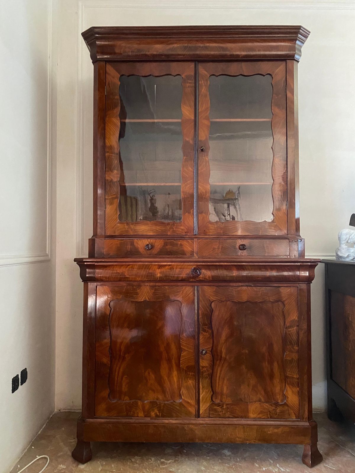 Antica Credenza Vetrina Biblioteca Francese Epoca Luigi Filippo 1860 photo Furniture
