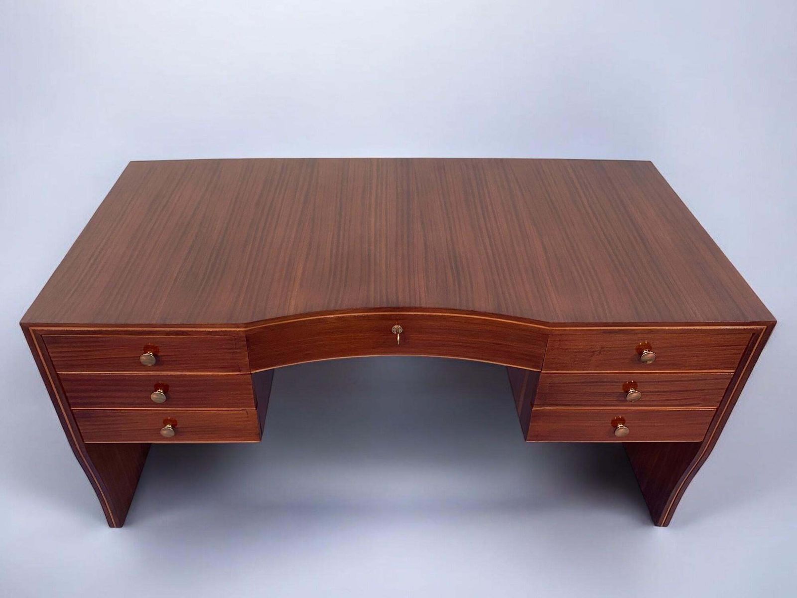 Italian Mid Century Executive Table Desk  Designed By Osvaldo Borsani, 1940 photo vinterior