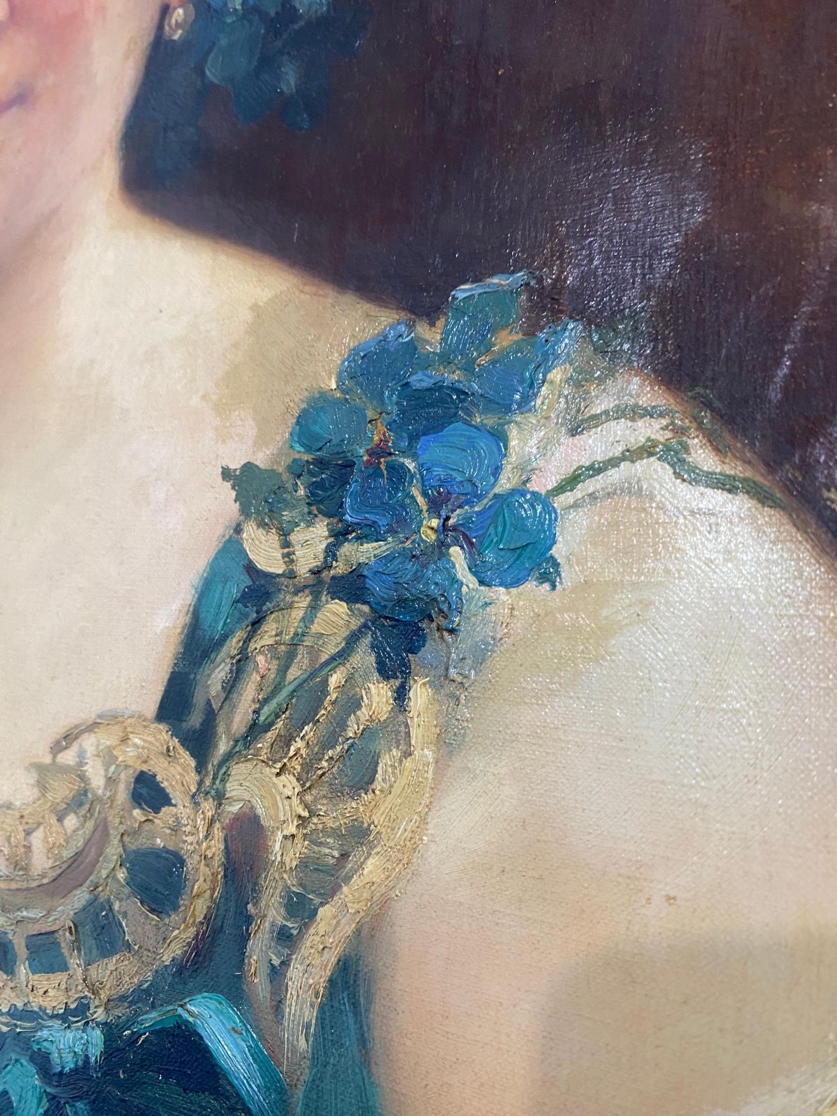Dipinto A Olio "Ritratto Di Donna" Firmato Suzanne Daynes Grassot, Francia 1920 photo vinterior