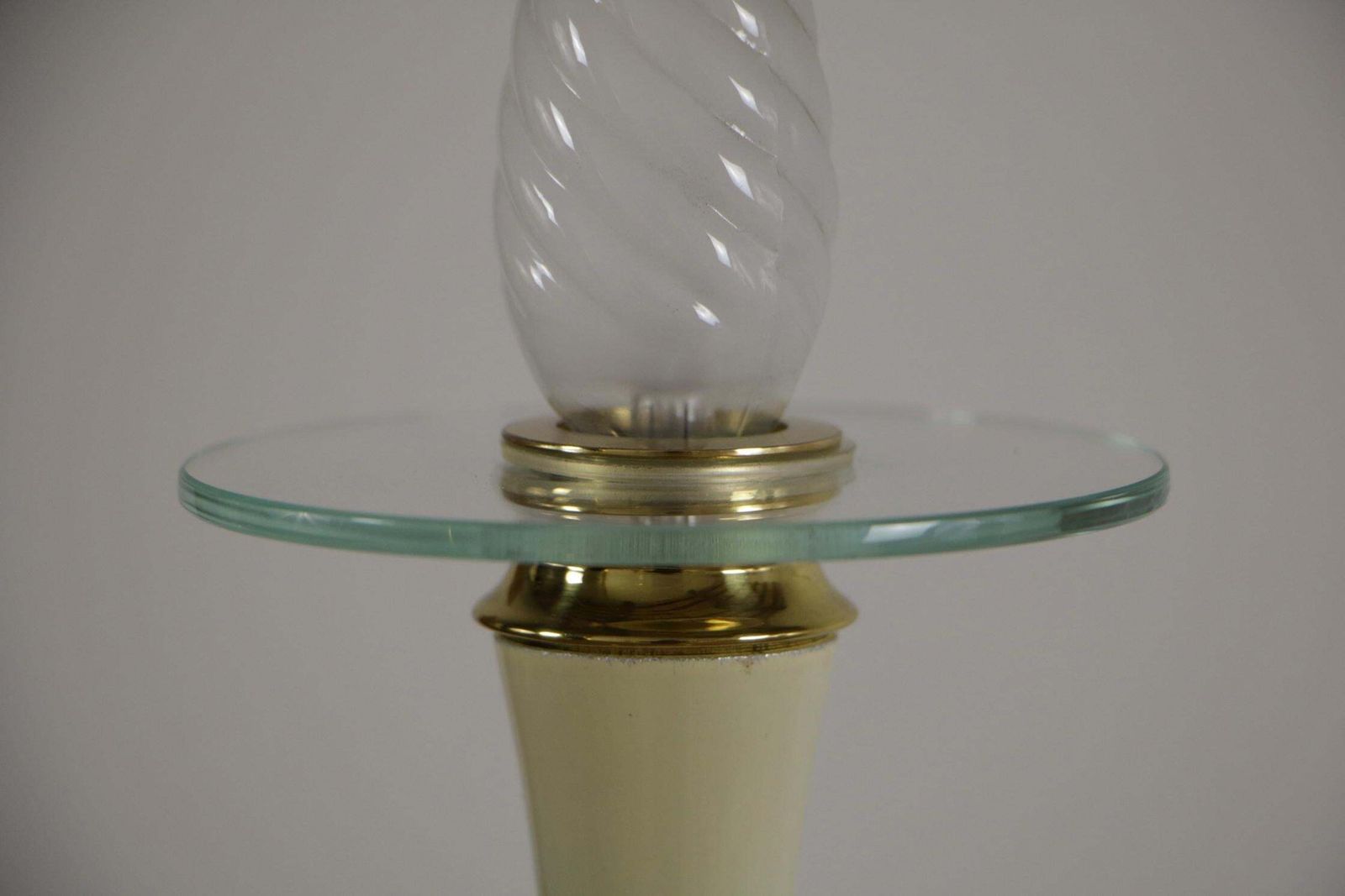 photo for sale Italian Midcentury Gold And Ivory Color Eight Lights Chandelier, 1950s